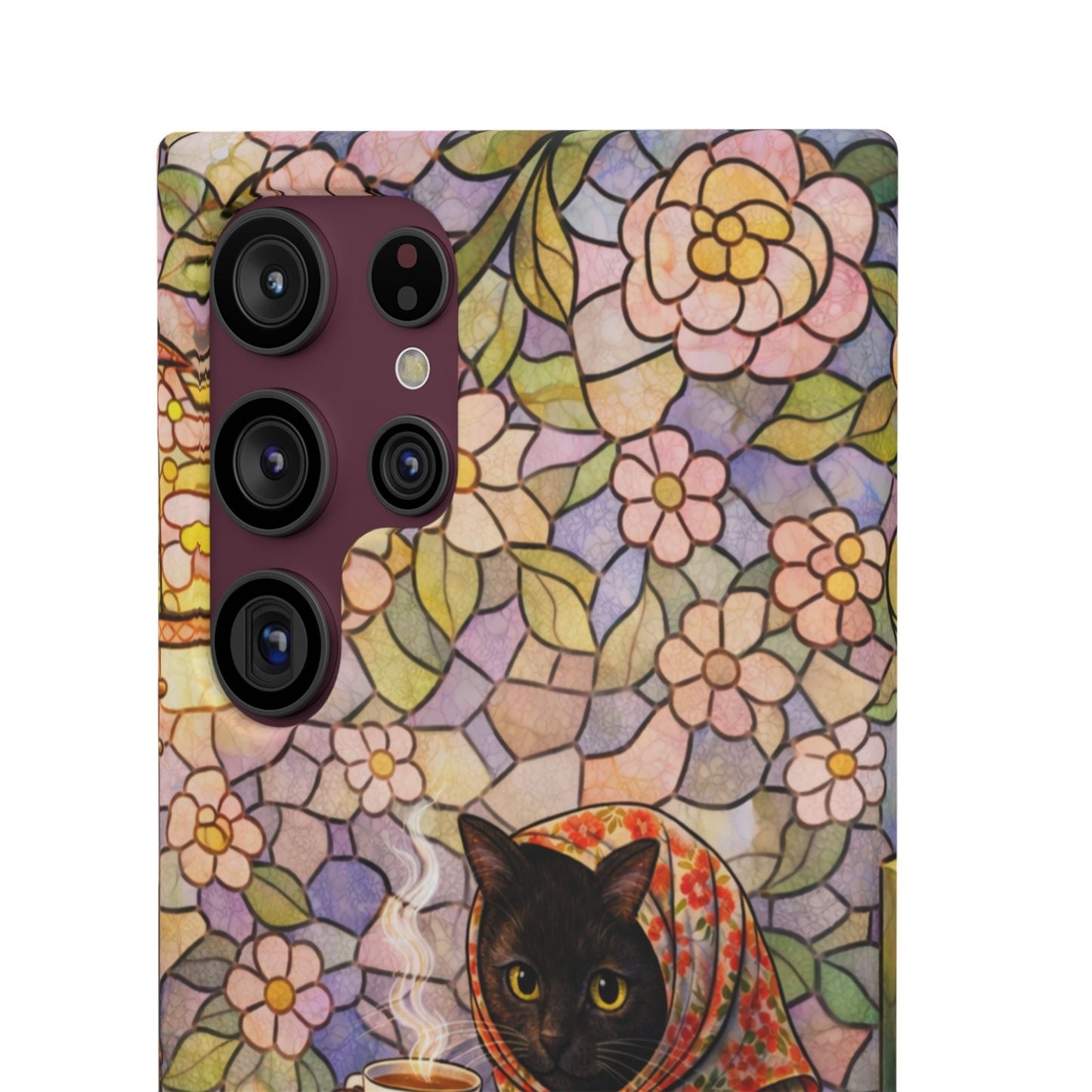 Babushka Cat Reads Artistic Literary Snap Phone Cases