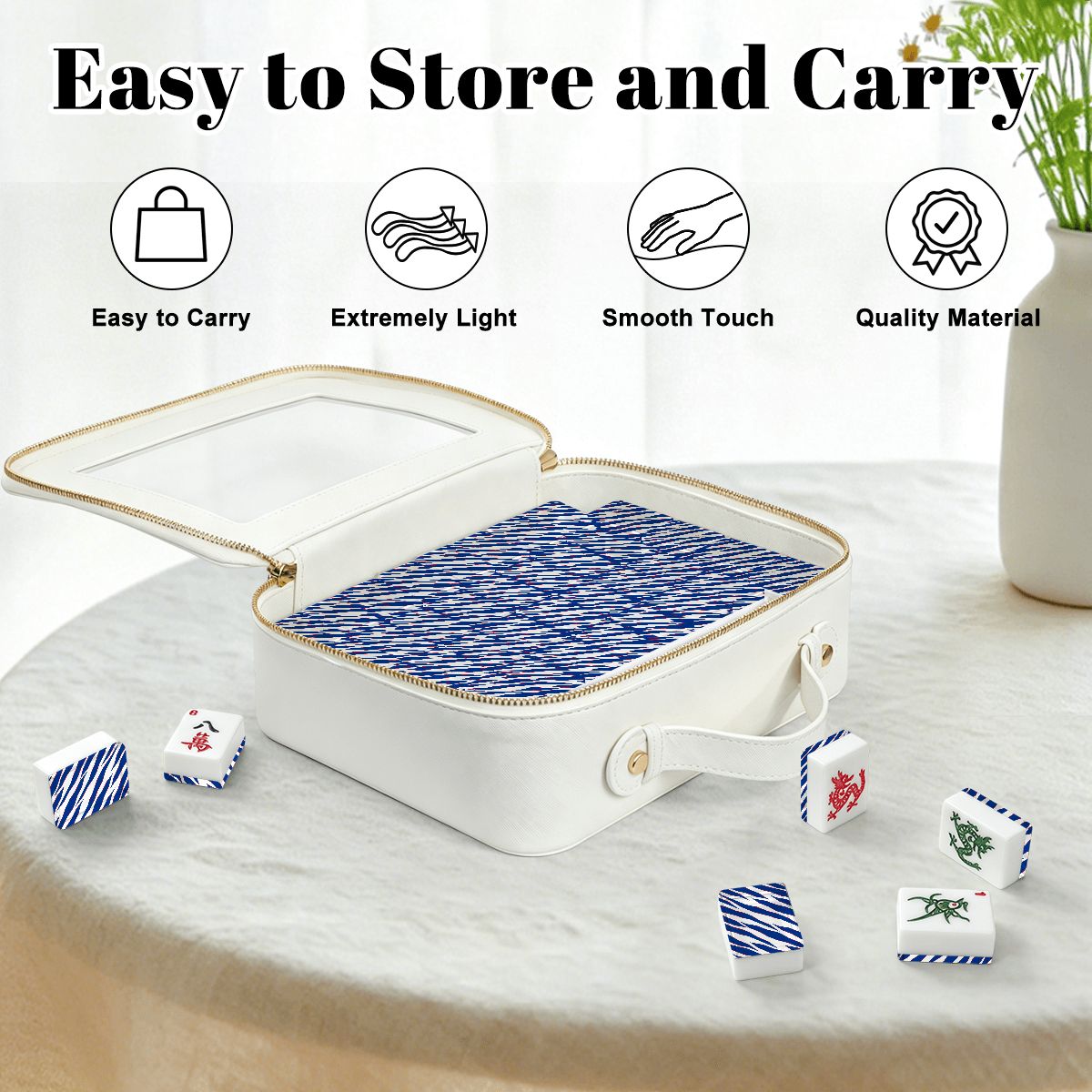 Buffalo Blue and White Football Love 166-Piece American Mahjong Tile Set