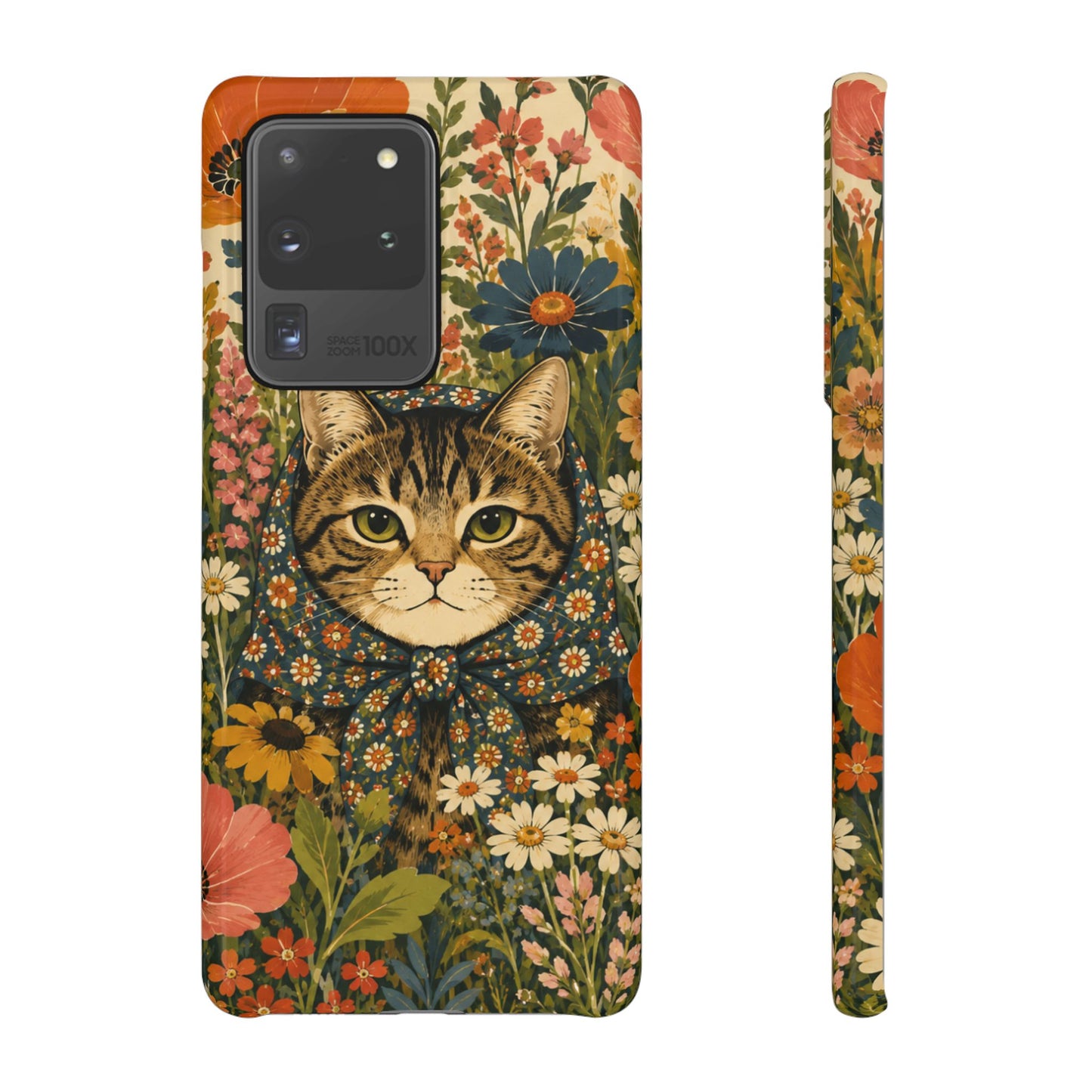 Babushka Cat Peeky Gardens Snap Phone Case