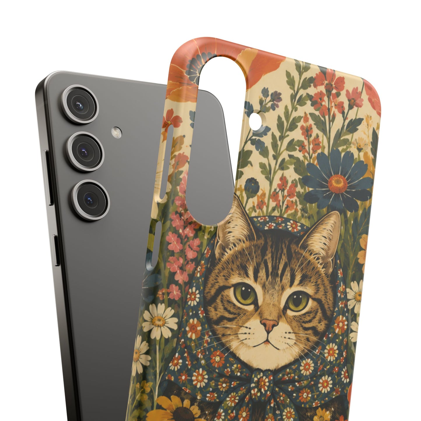 Babushka Cat Peeky Gardens Snap Phone Case