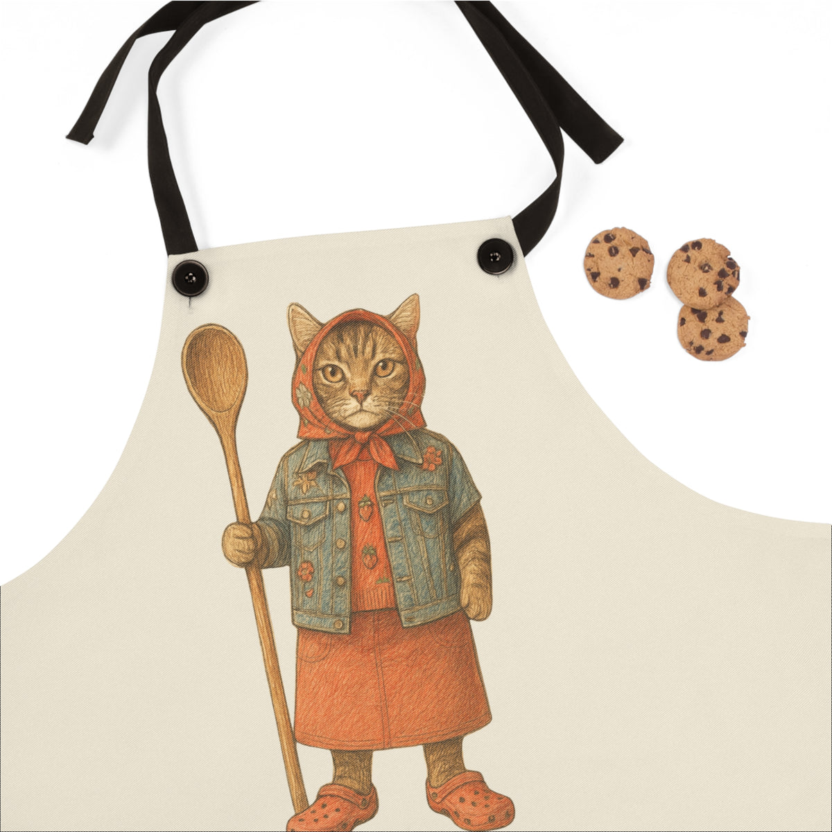 Babushka Cat-Stir the Pot Funny Cat Lover Apron