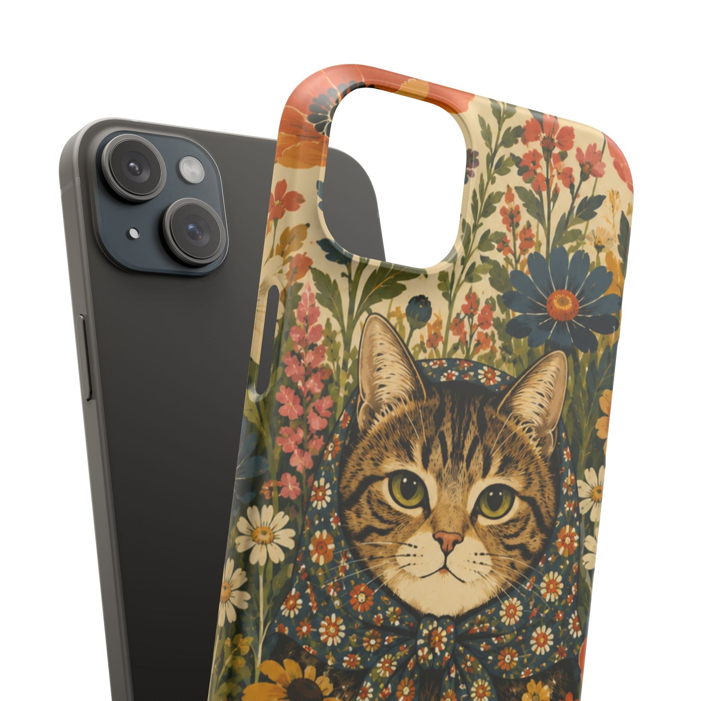 Babushka Cat Peeky Gardens Snap Phone Case
