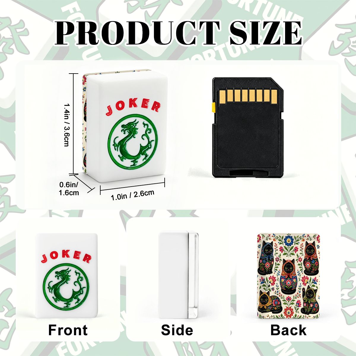 Babushka Cat Black Cat Matroyshkas Mahjong Tile Set