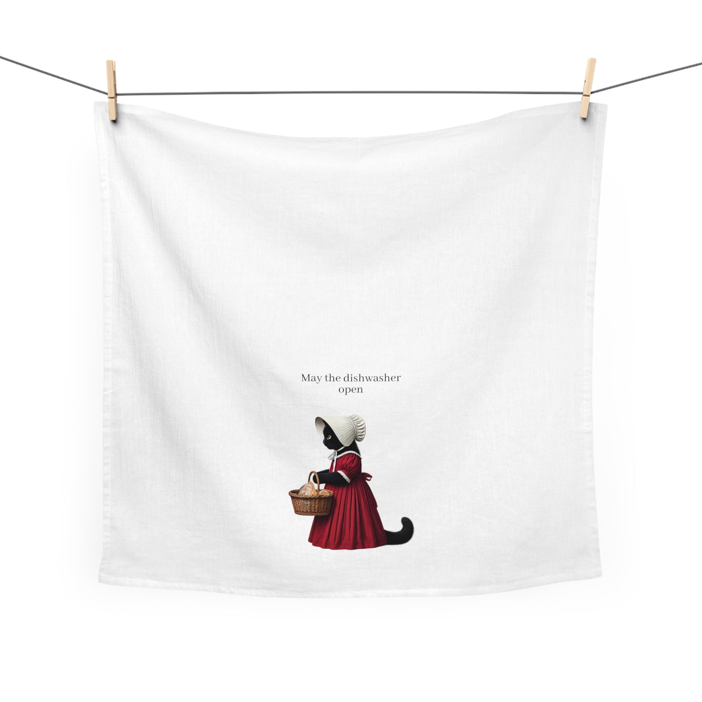 Handmaid Cat Tea Towel, Polish Gift, Hostess Gift, Cat Parody