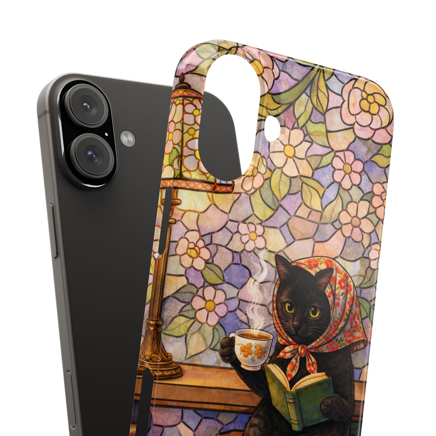 Babushka Cat Reads Artistic Literary Snap Phone Cases