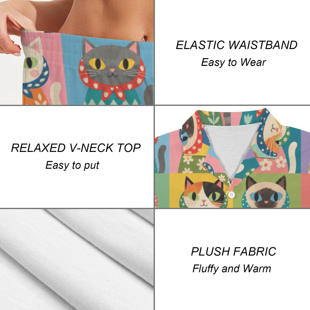 Babushka Cat Whimsy Cats Pajama Set