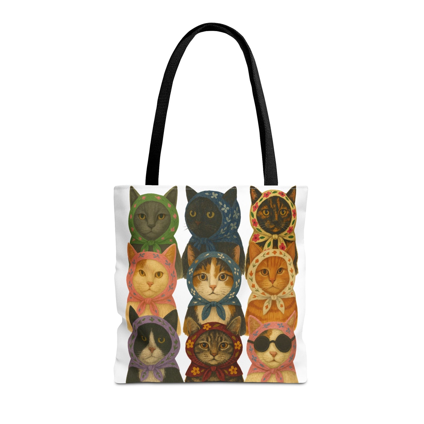 Babushka Cat Lovers Tote Bag