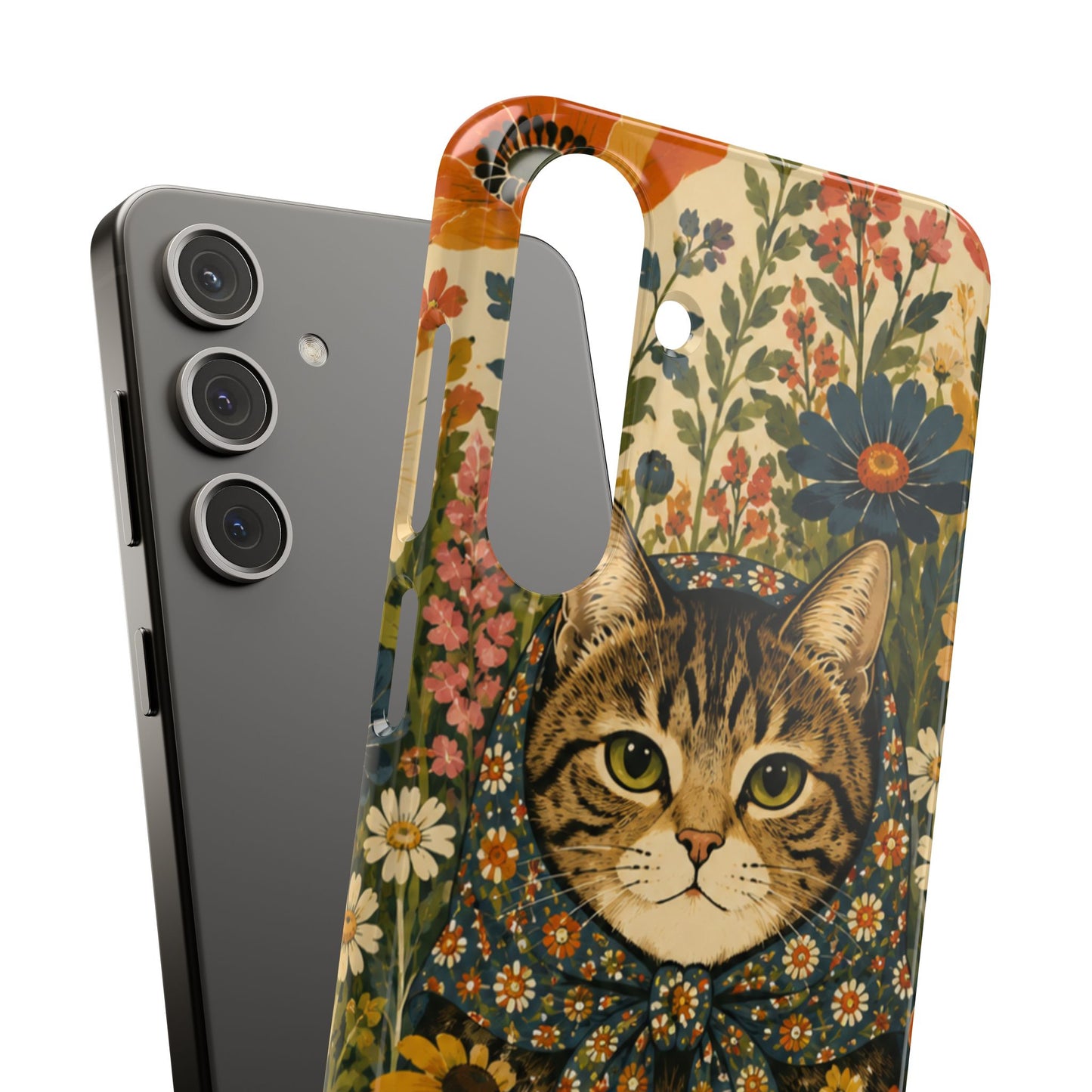 Babushka Cat Peeky Gardens Snap Phone Case