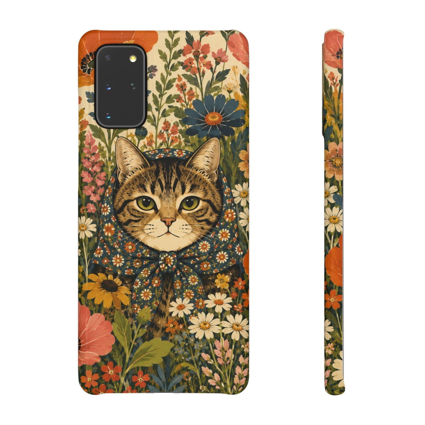 Babushka Cat Peeky Gardens Snap Phone Case
