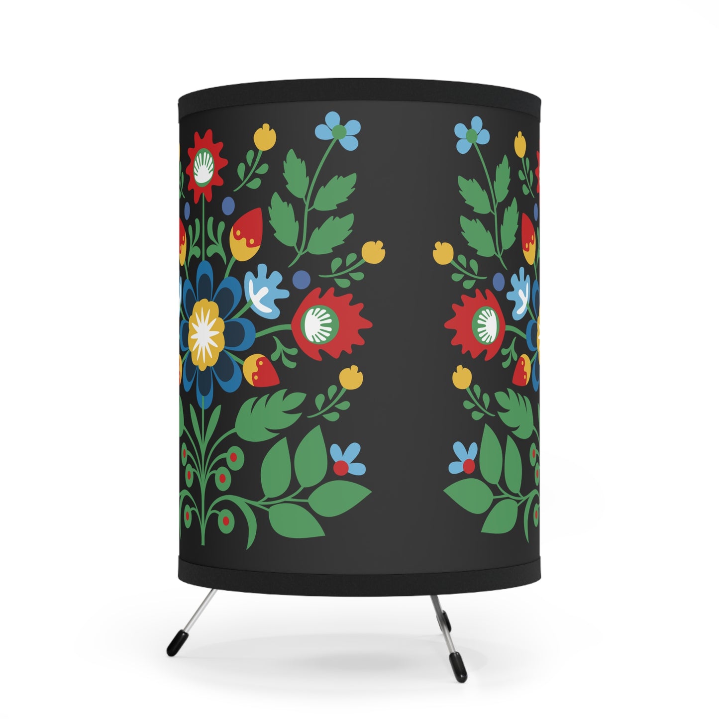 Polish Folk Art, Wycinanki Tripod Lamp with High-Res Printed Shade, US\CA plug