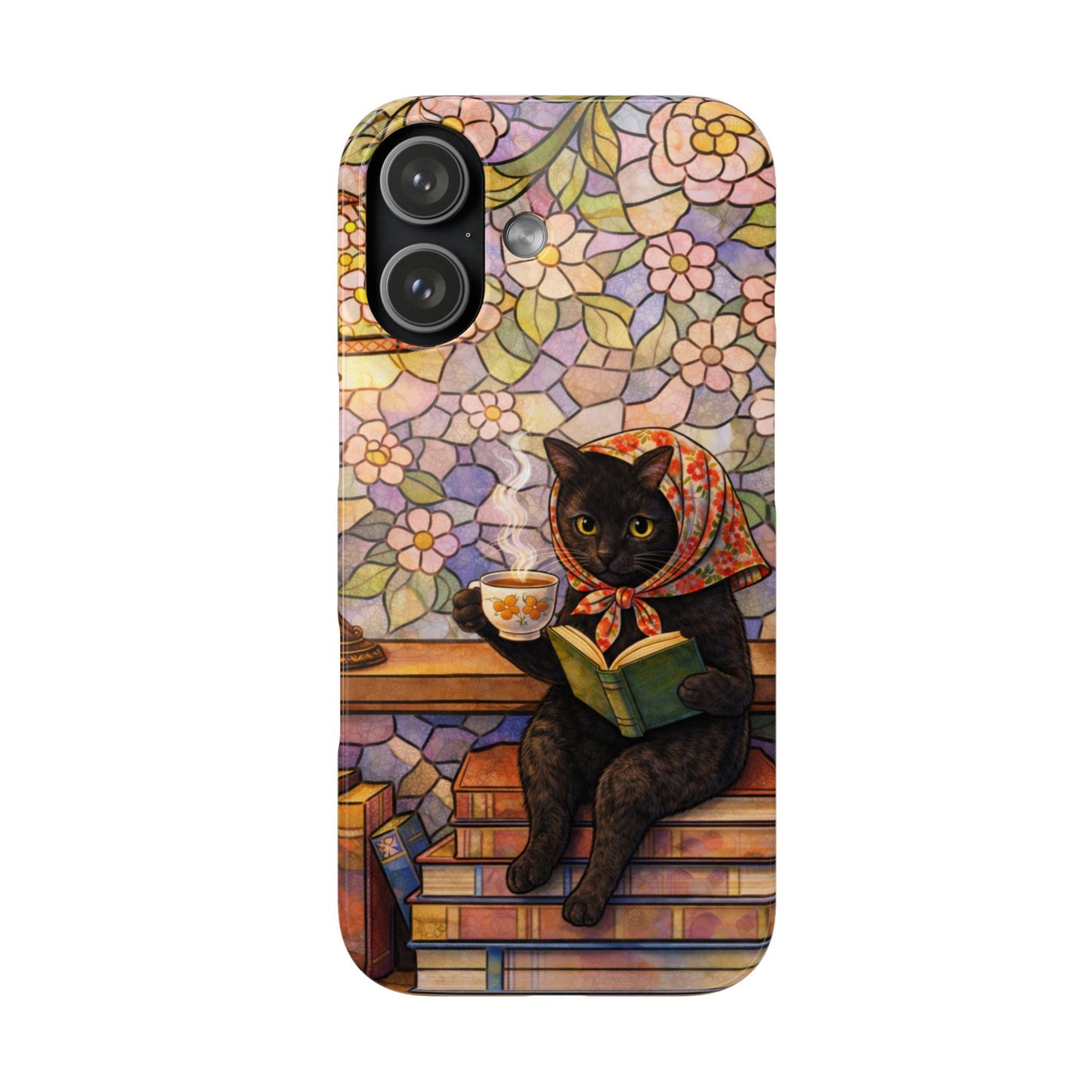 Babushka Cat Reads Artistic Literary Snap Phone Cases