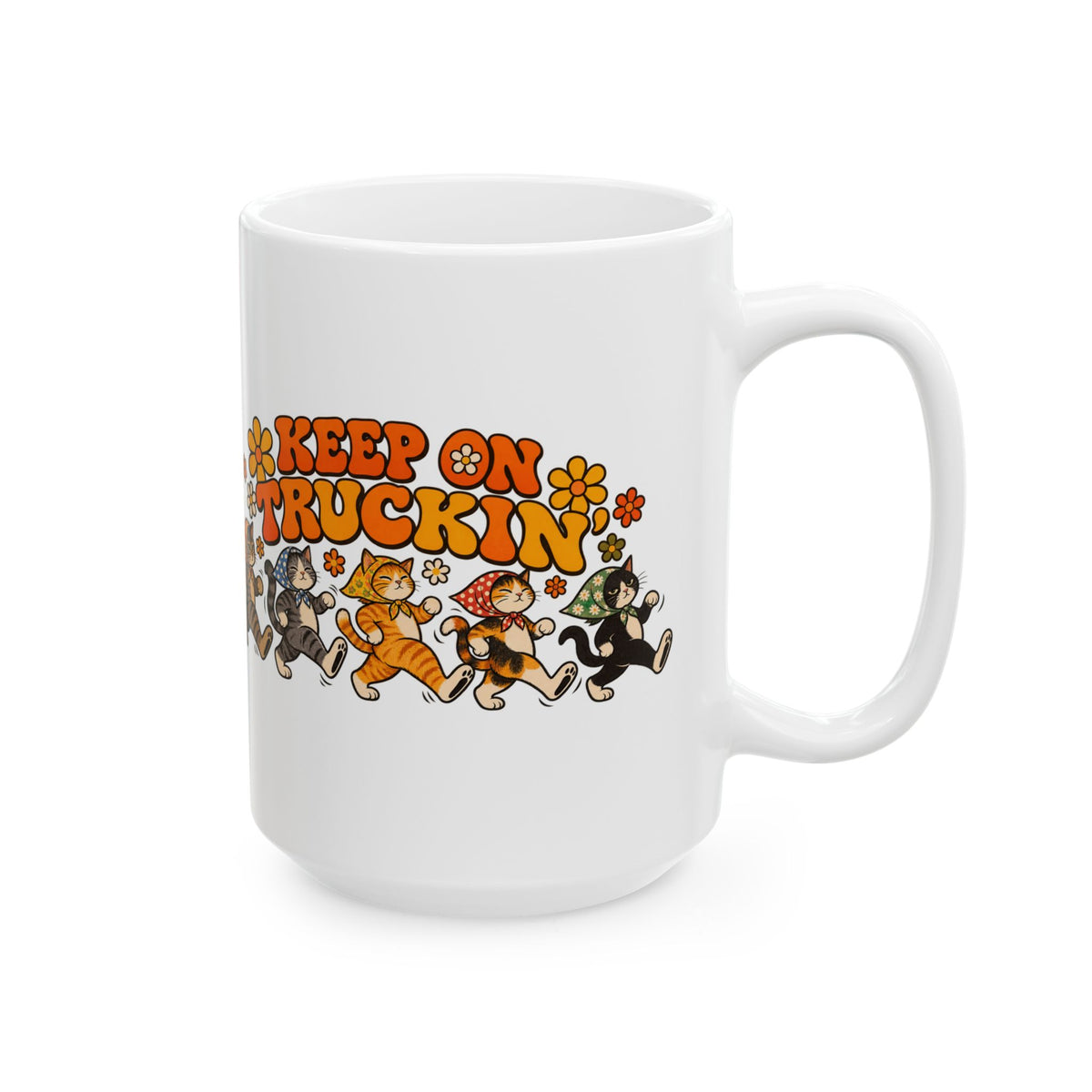 Keep on Truckin' Babushka Cat Ceramic Mug (2 sizes)