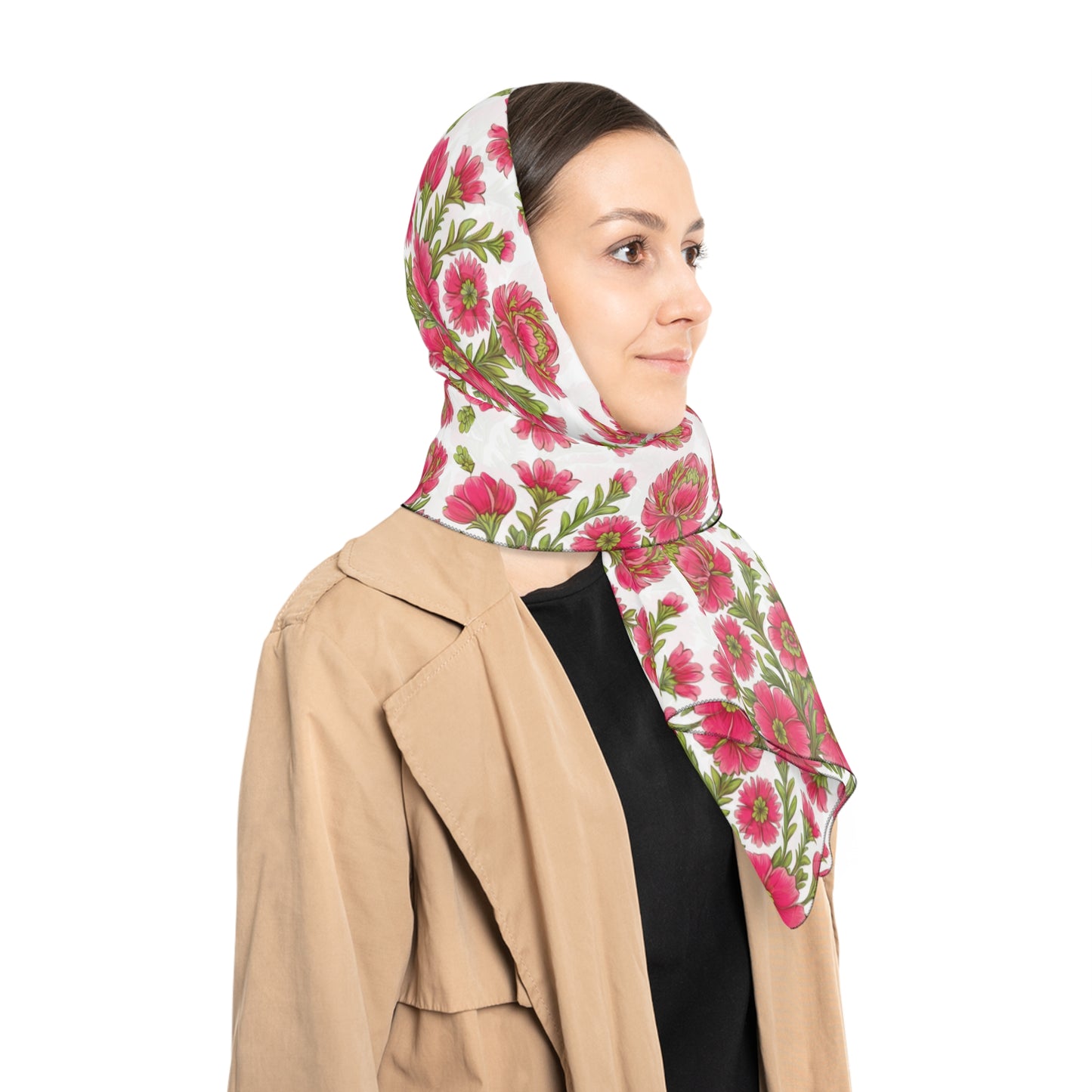 Polish Highlander Chiffon Babushka, Scandinavian Look, Headscarf, Neck Wrap, Women's Fashion Accessory, Lightweight Scarf