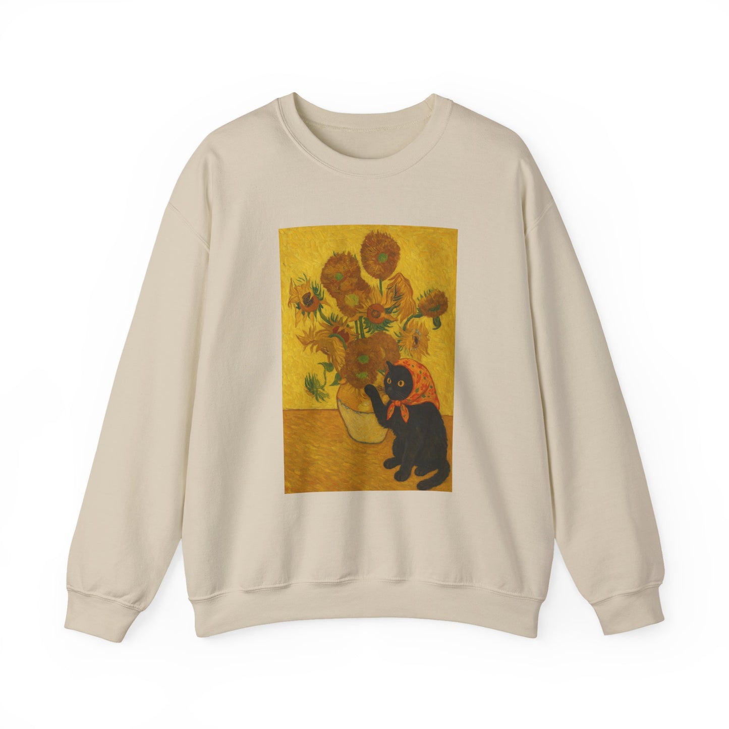 VanGogh and Babushka Cat Unisex Heavy Blend™ Crewneck Sweatshirt