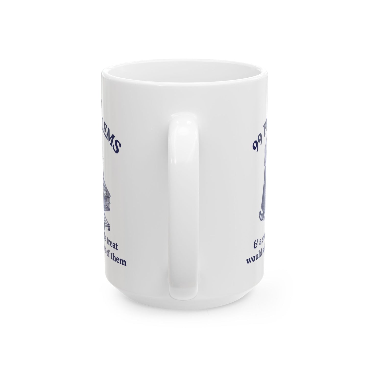 Babushka Cat Ceramic Mug,  Funny Coffee Cup for Cat Lovers, Gift for Cat Mom