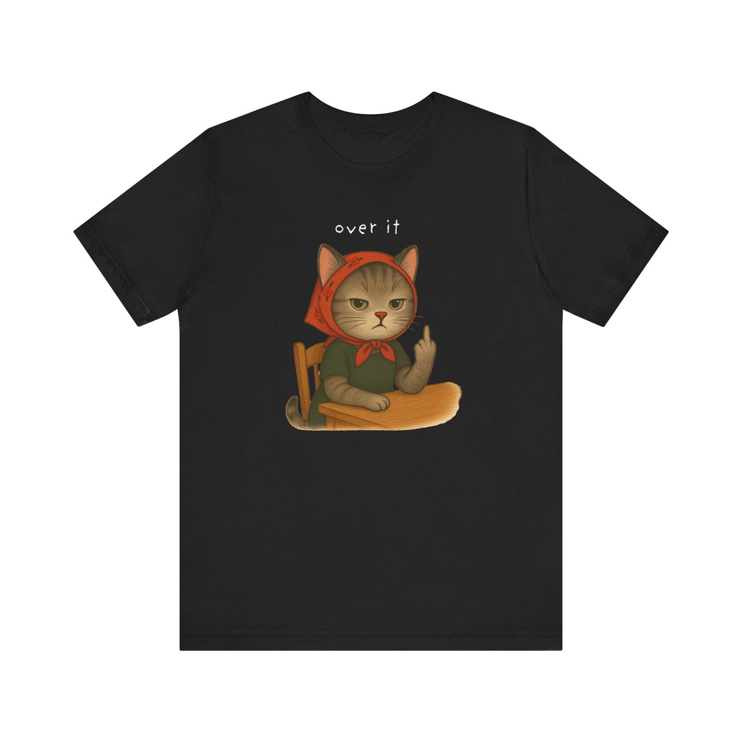 Snarky Cat Lover Unisex Tee, Middle Finger Graphic Shirt, Funny Cat Owner Gift, Short Sleeve T-Shirt, Sarcastic Cat T-Shirt, Cat Mom Dad