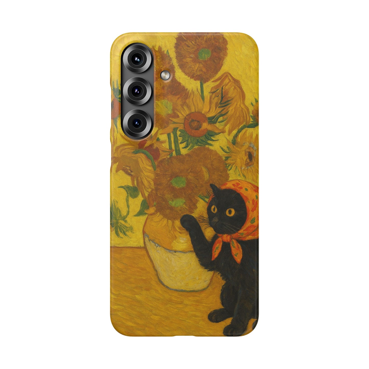 Babushka Cat Van Gogh Sunflowers Snap Phone Case