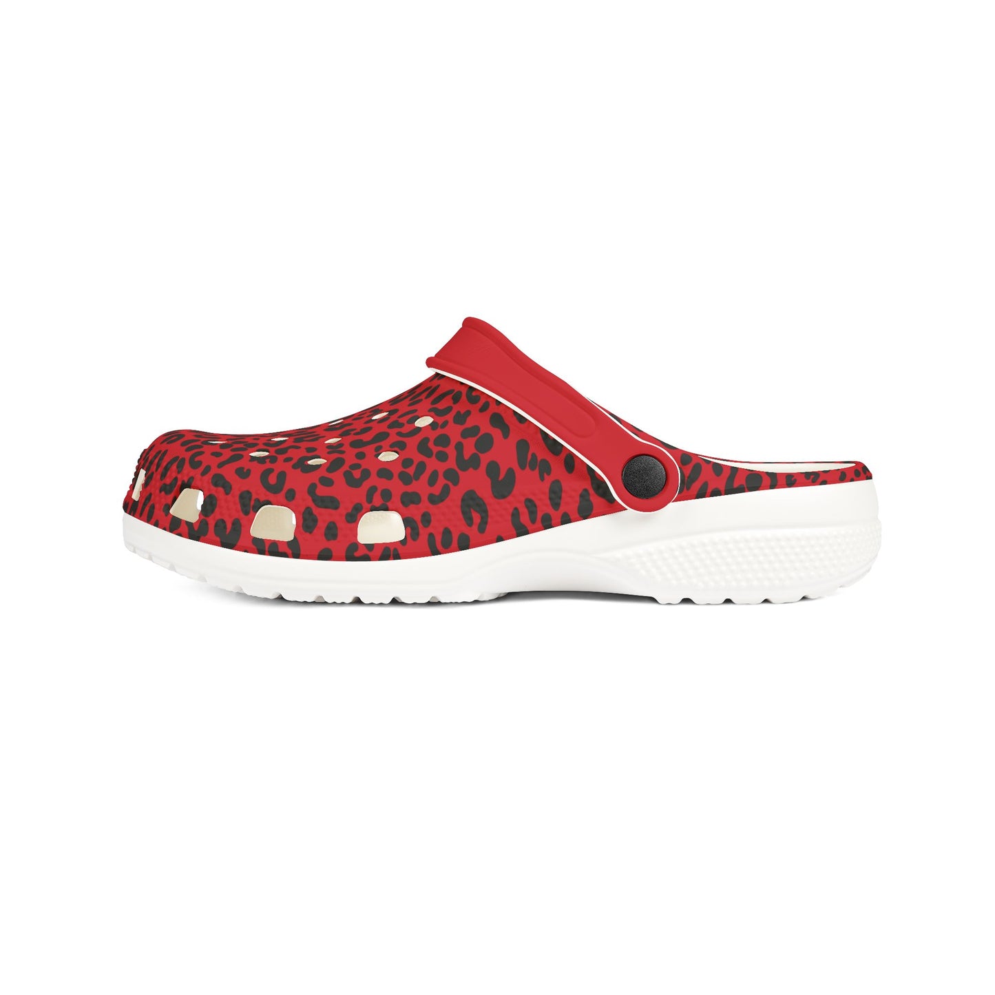 Red and Black Cheetah Granny Gliders EVA Foam Rubber Shoes