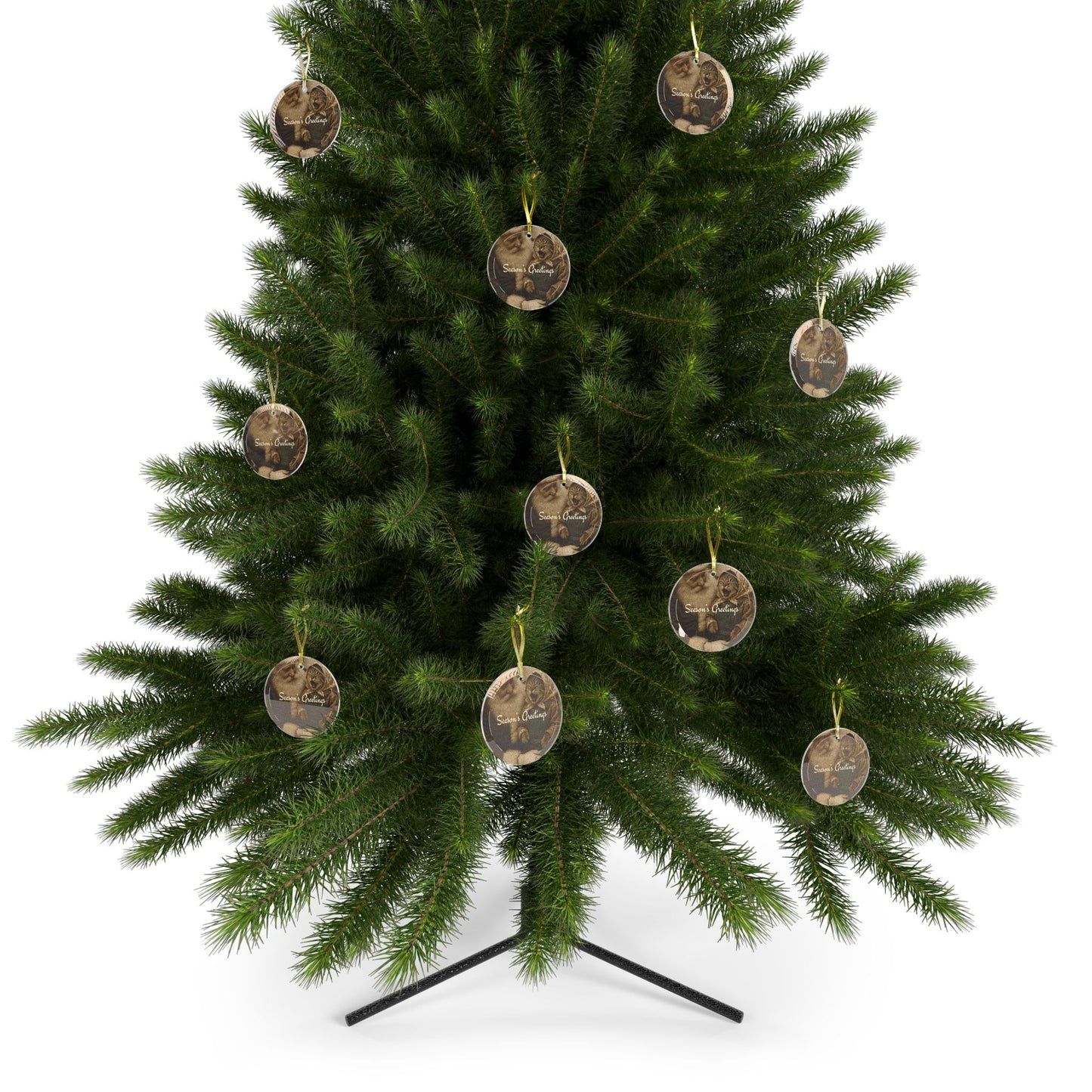 Babushka Cat Ornament, Funny Christmas Cat Ornament, Glass Ornament