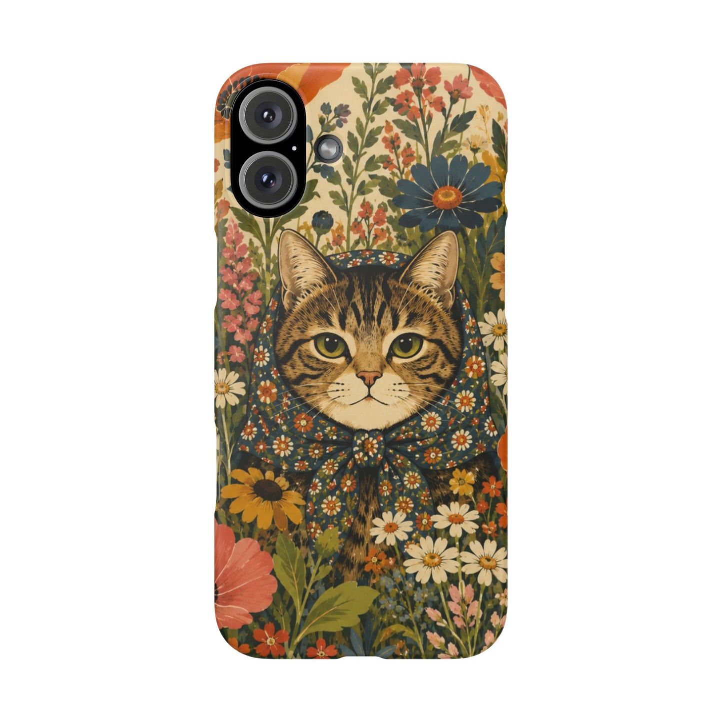 Babushka Cat Peeky Gardens Snap Phone Case