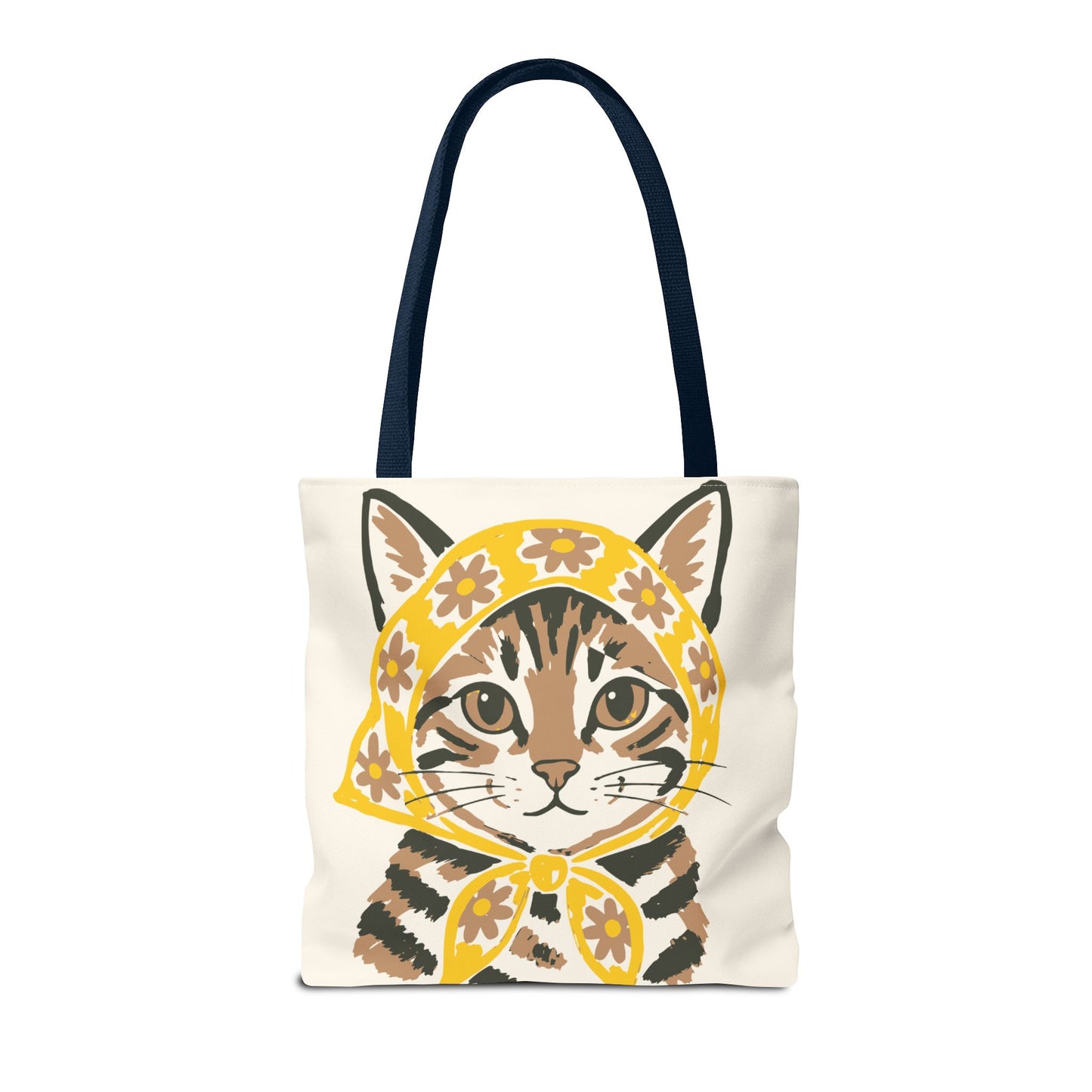 Babushka Cat, Tabby Cat Tote Bag (AOP)