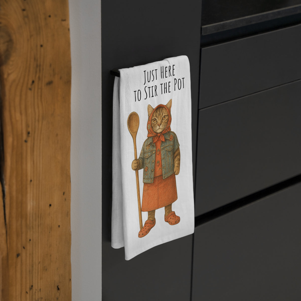 Copy of Babushka Tabby Cat Tea Towel