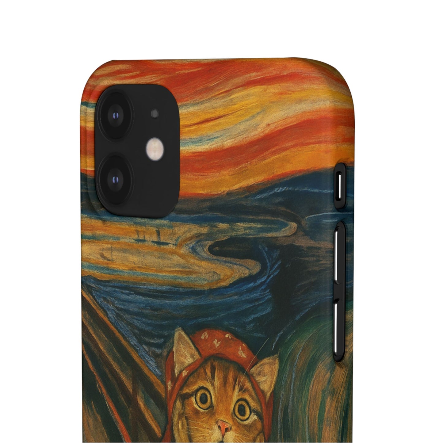 Babushka Cat x Edvard Munch The Scream Parody Art Snap Case