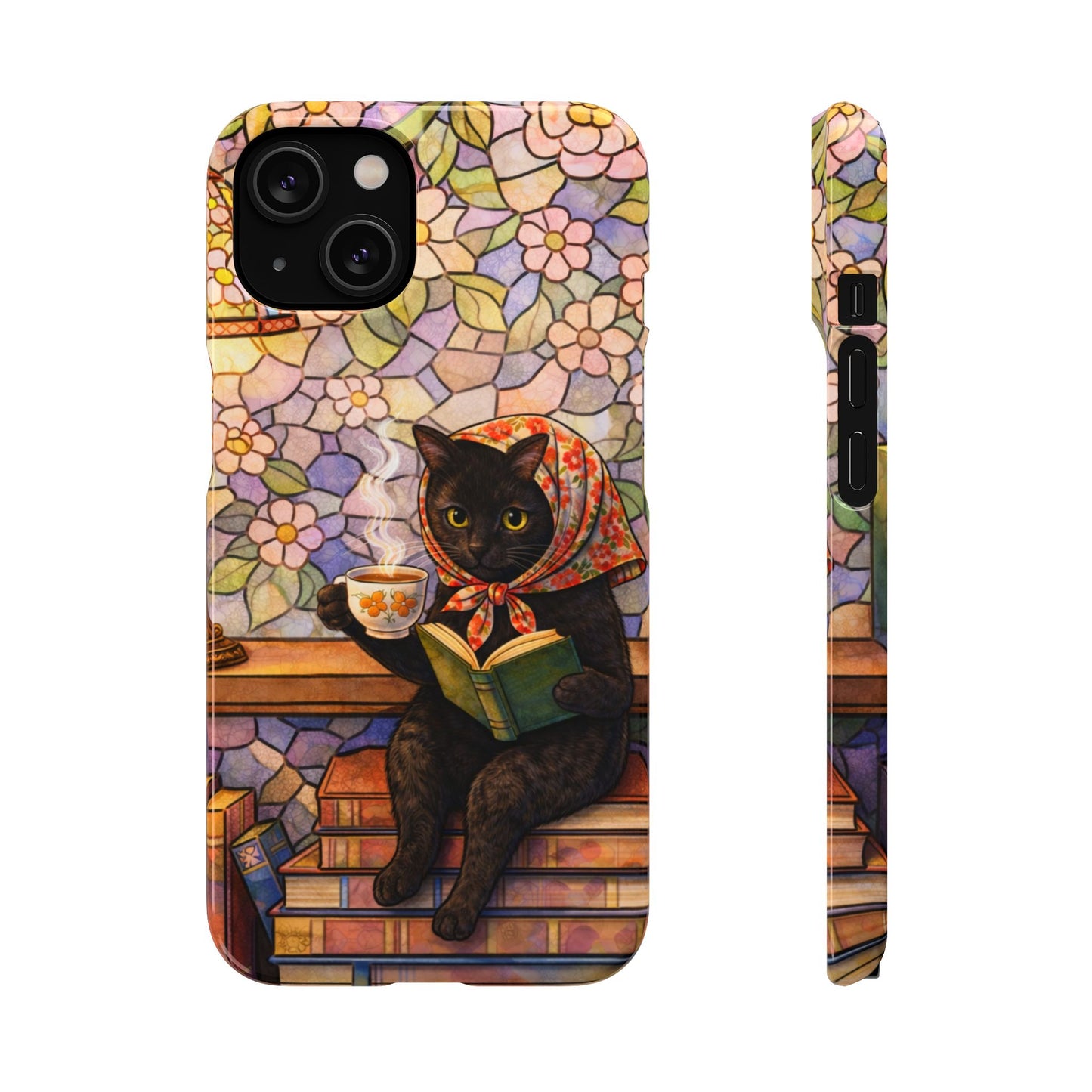 Babushka Cat Reads Artistic Literary Snap Phone Cases