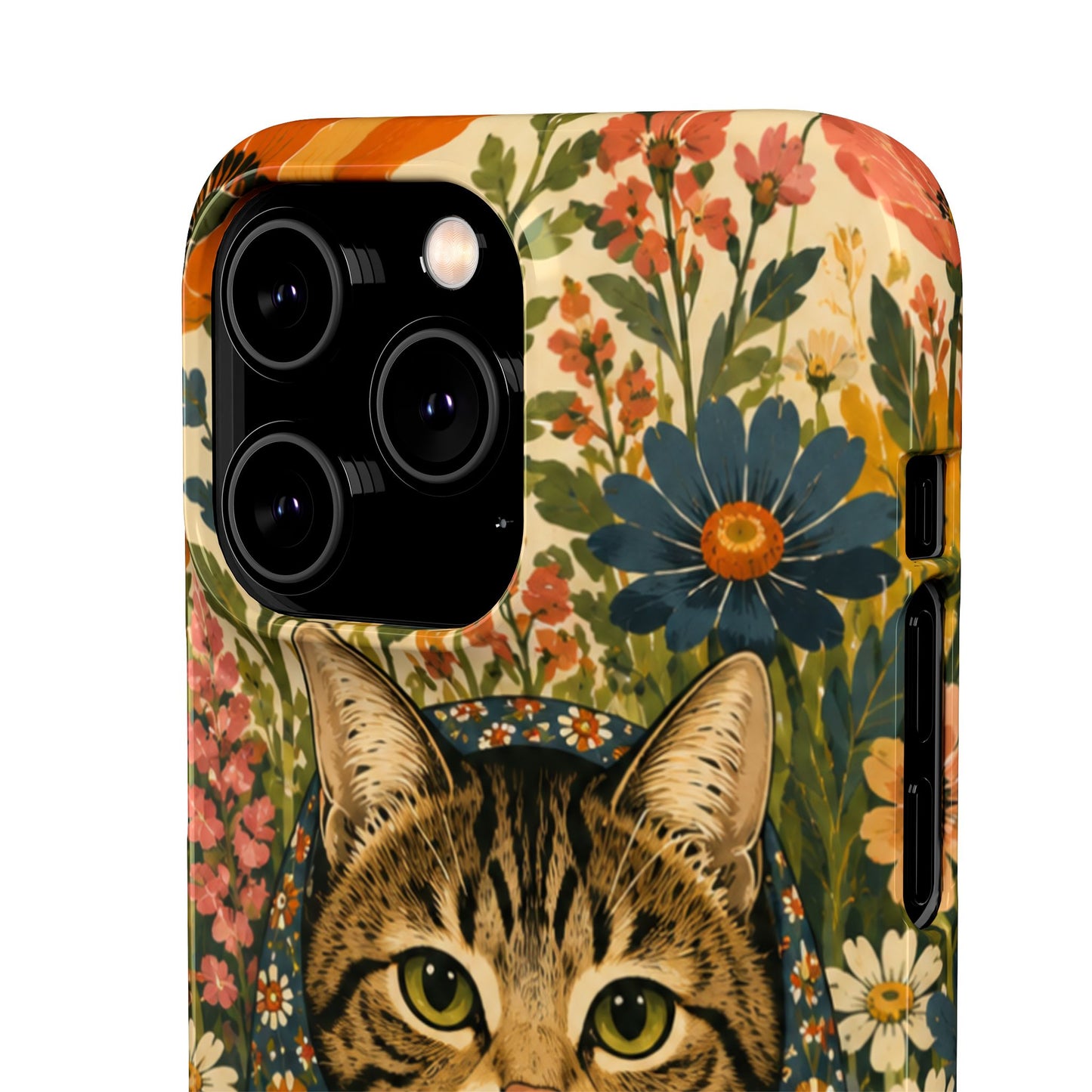 Babushka Cat Peeky Gardens Snap Phone Case