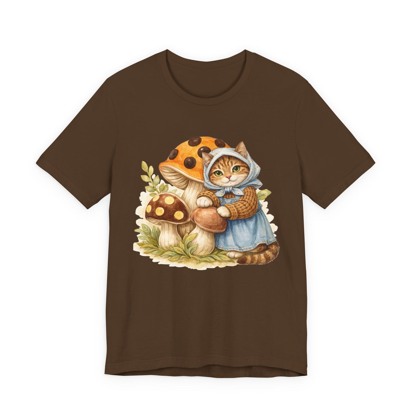 Babushka Cat Merry Mushroom Unisex Jersey Short Sleeve Tee