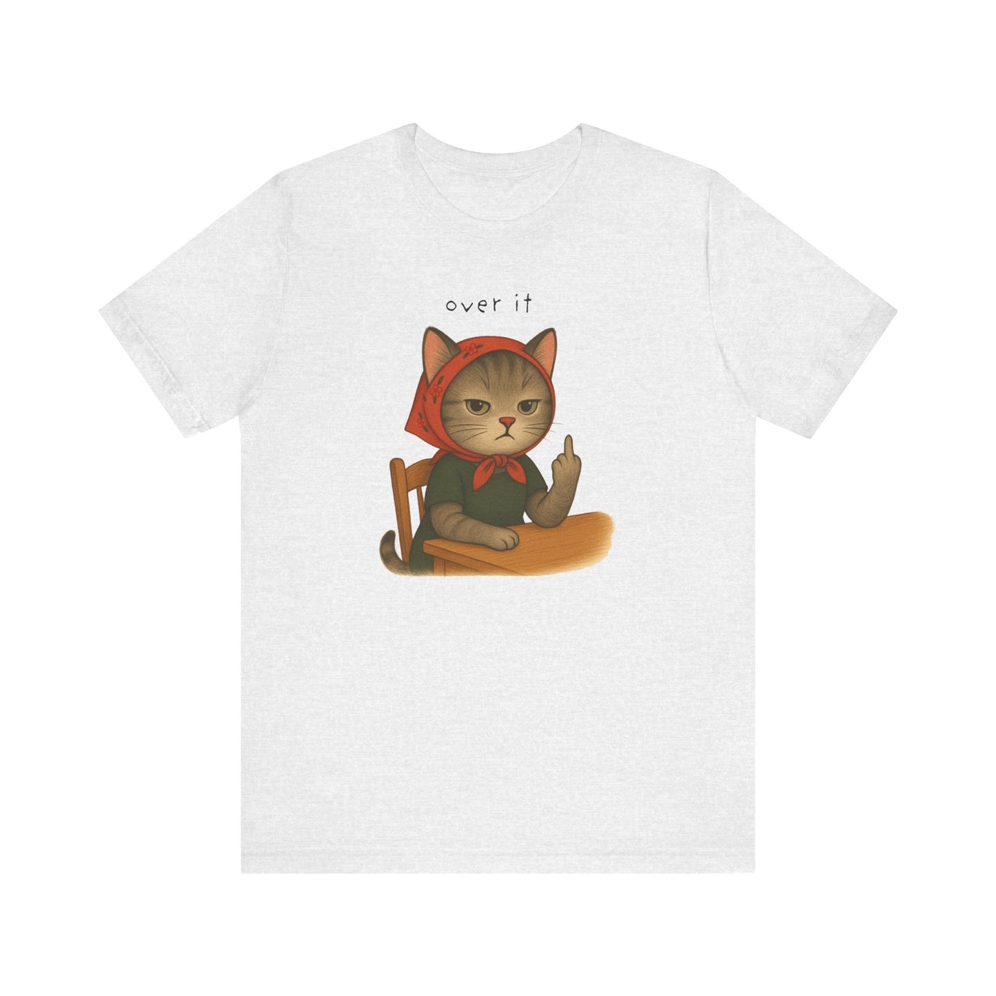 Snarky Cat Lover Unisex Tee, Middle Finger Graphic Shirt, Funny Cat Owner Gift, Short Sleeve T-Shirt, Sarcastic Cat T-Shirt, Cat Mom Dad