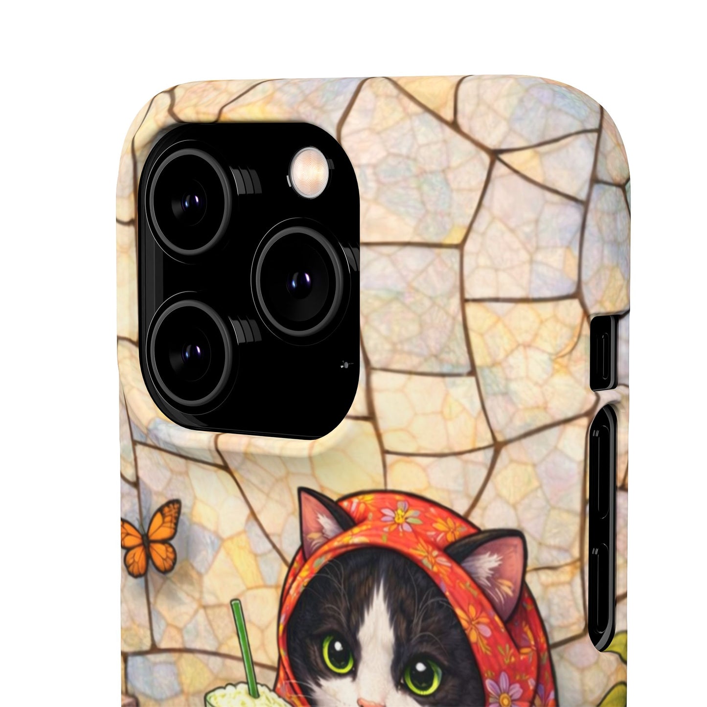 Babushka Cat Reads, Tuxedo Cat Literary Snap Phone Case