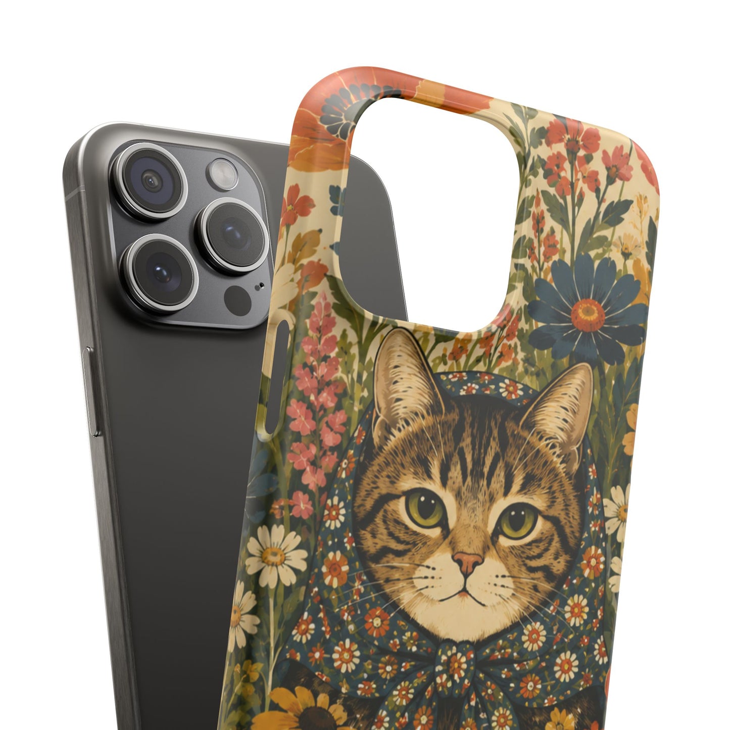 Babushka Cat Peeky Gardens Snap Phone Case