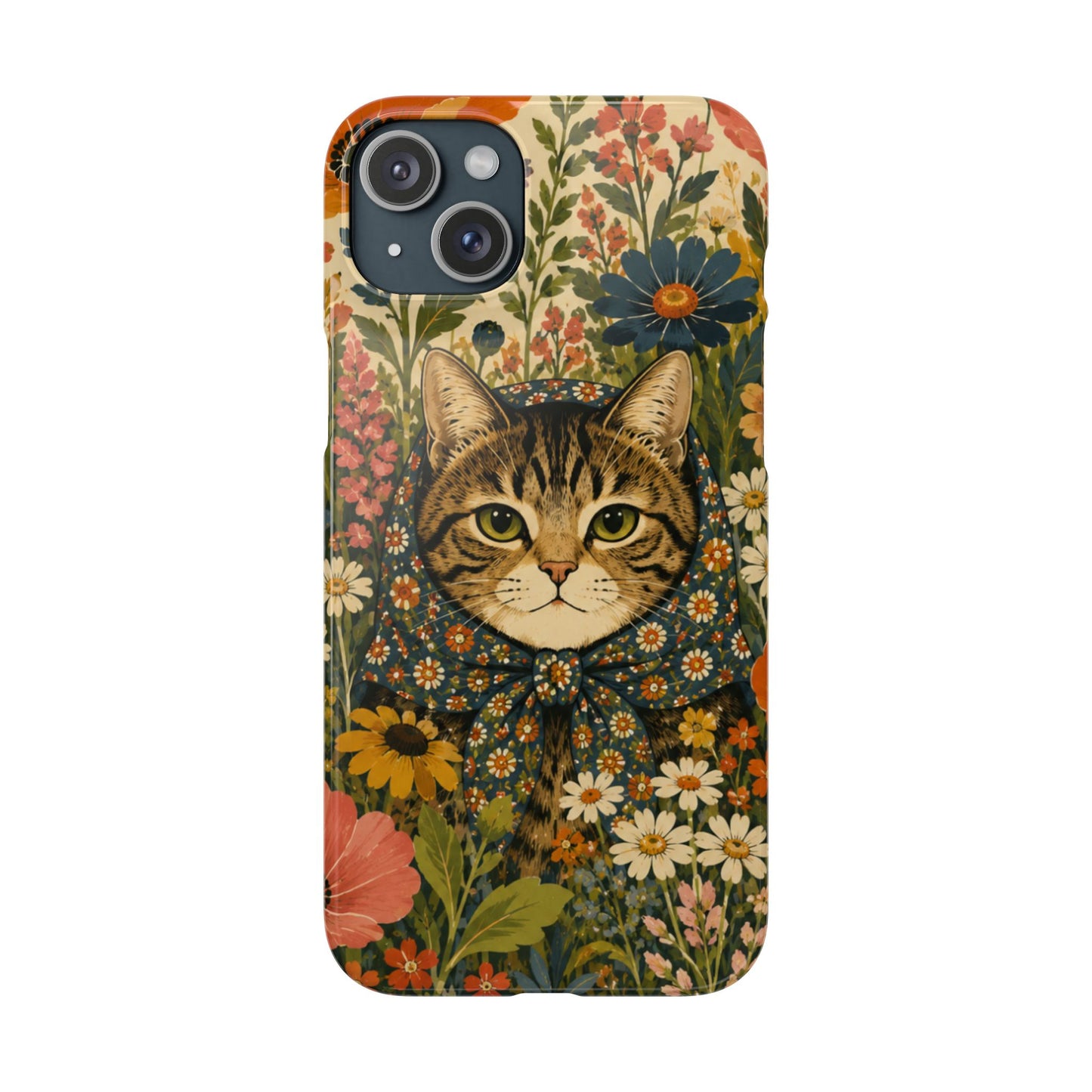 Babushka Cat Peeky Gardens Snap Phone Case