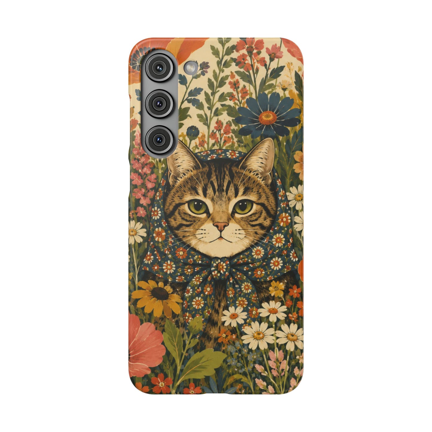Babushka Cat Peeky Gardens Snap Phone Case