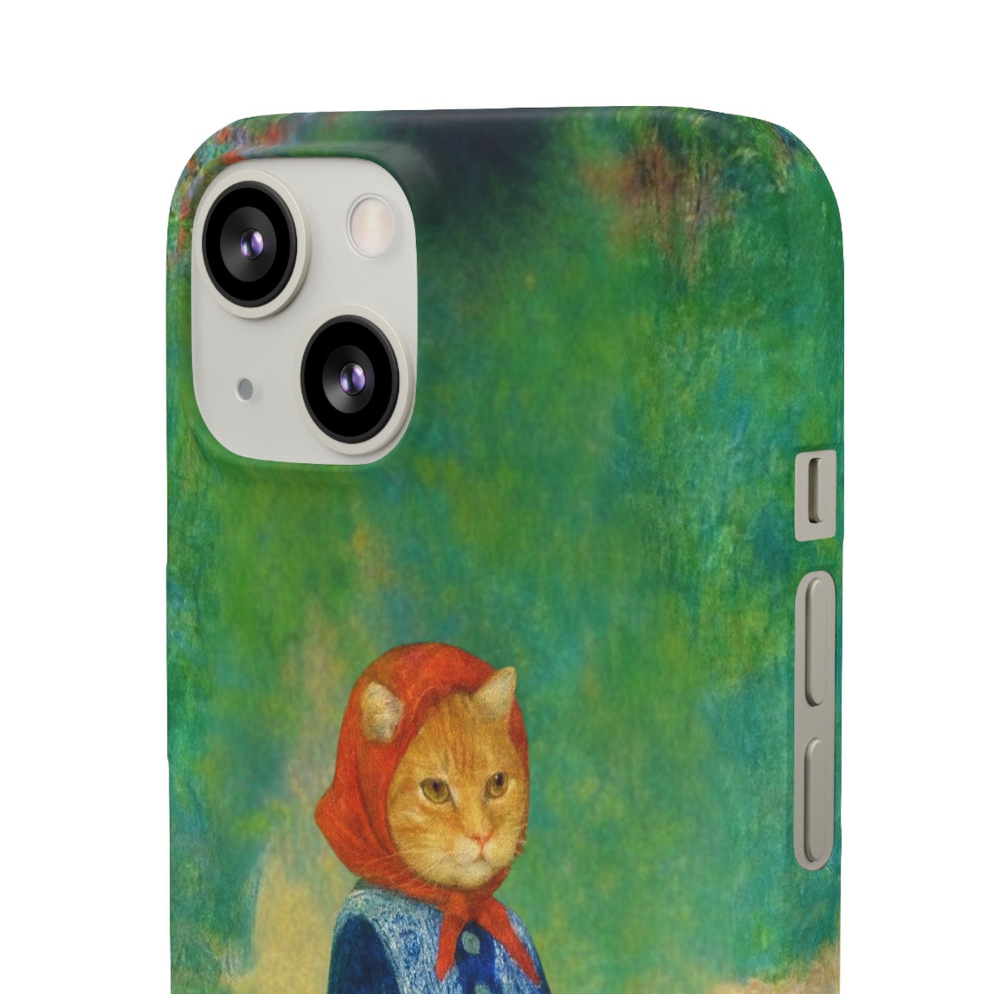 Babushka Cat With a Watering Can x Renoir Funny Art  Slim Phone Case