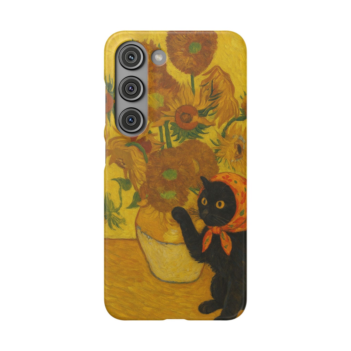 Babushka Cat Van Gogh Sunflowers Snap Phone Case