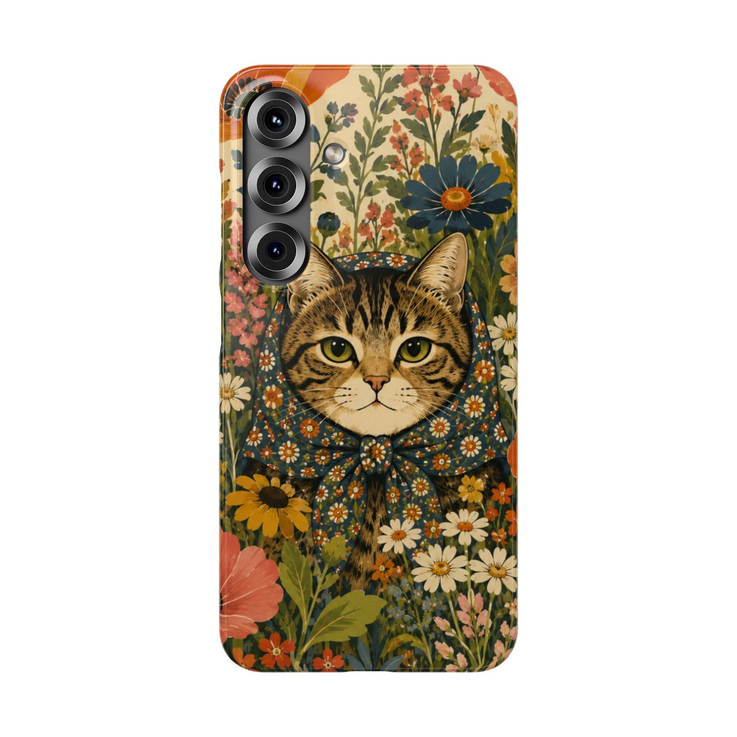 Babushka Cat Peeky Gardens Snap Phone Case