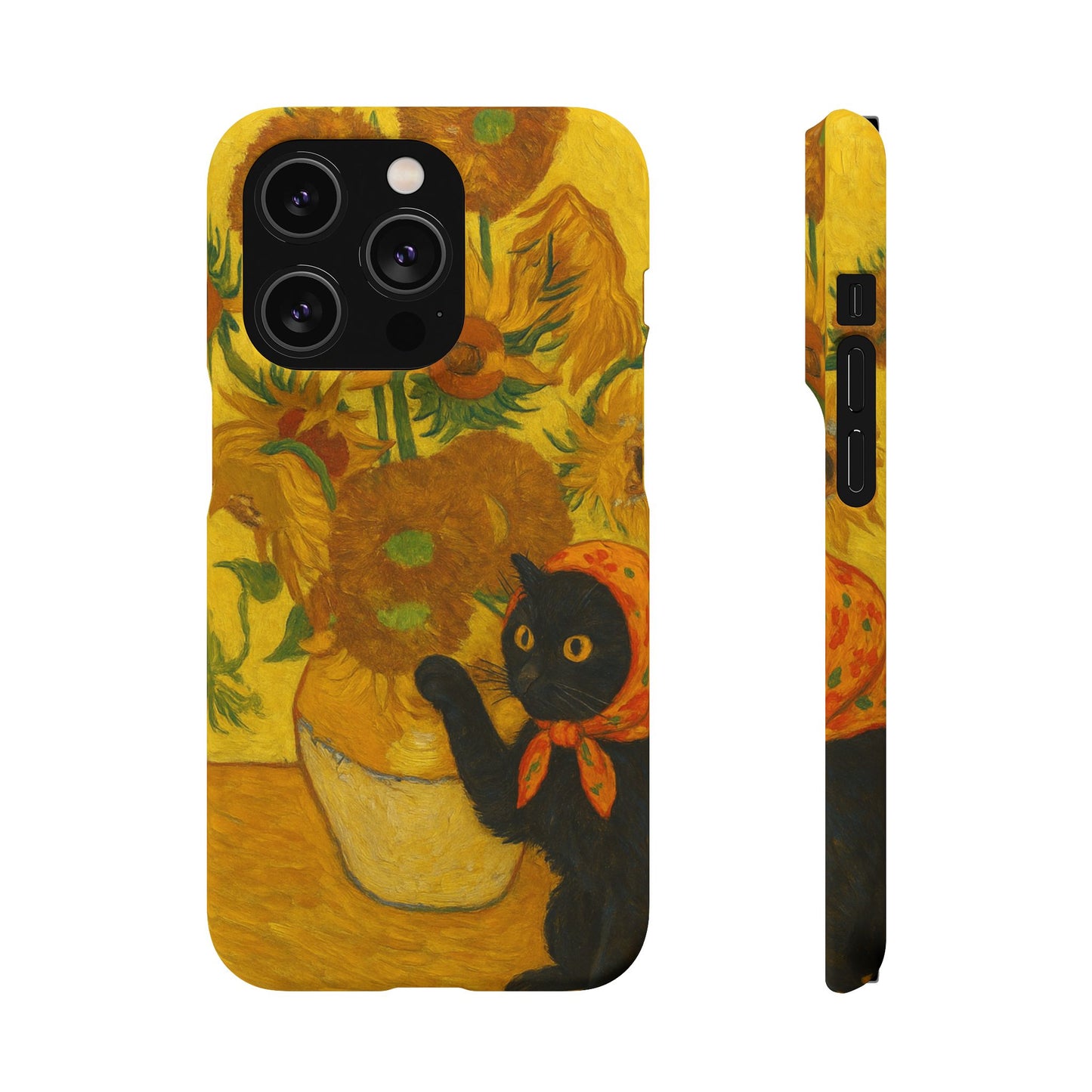 Babushka Cat Van Gogh Sunflowers Snap Phone Case