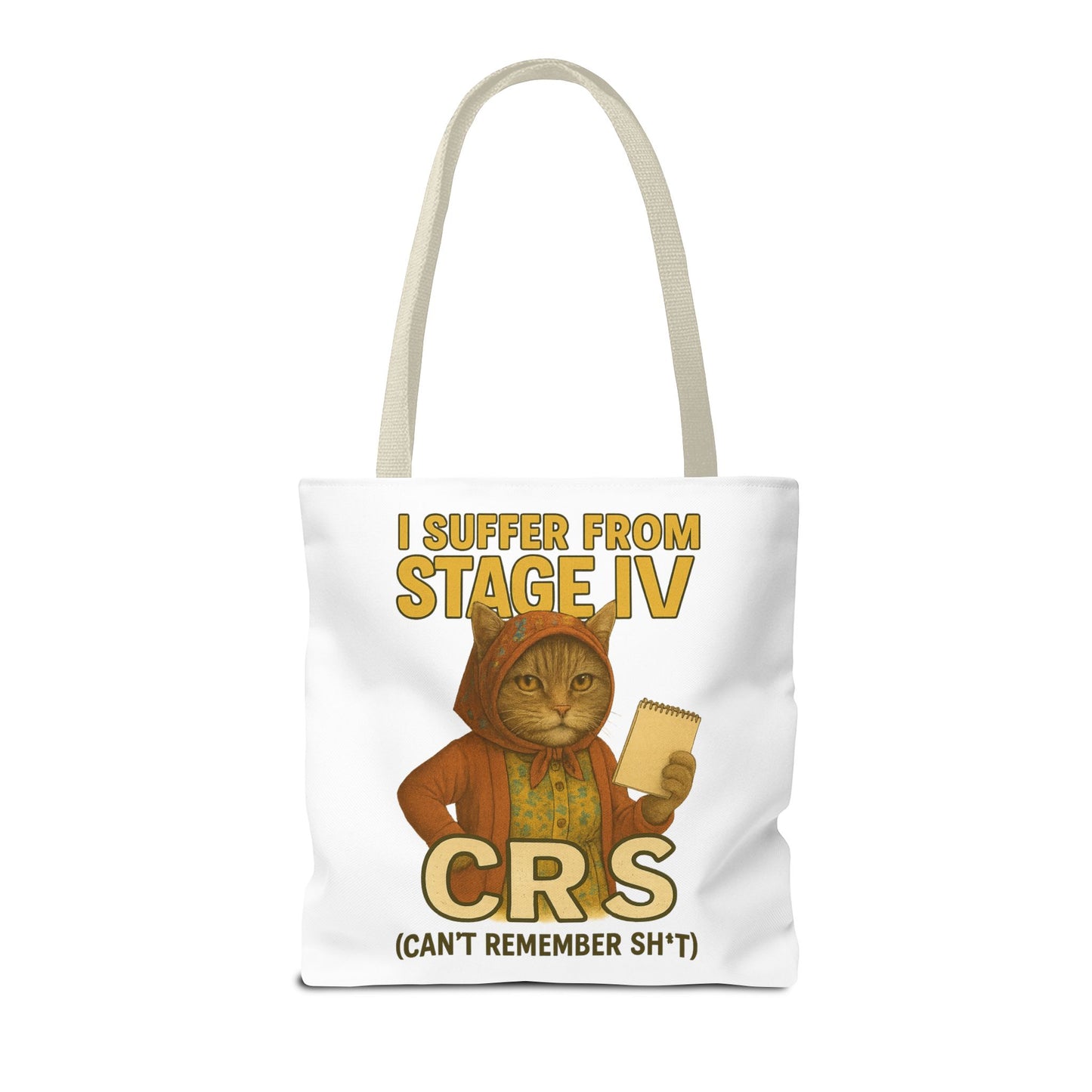 Babushka Cat Tote Bag, Aging Humor for Cat Lovers