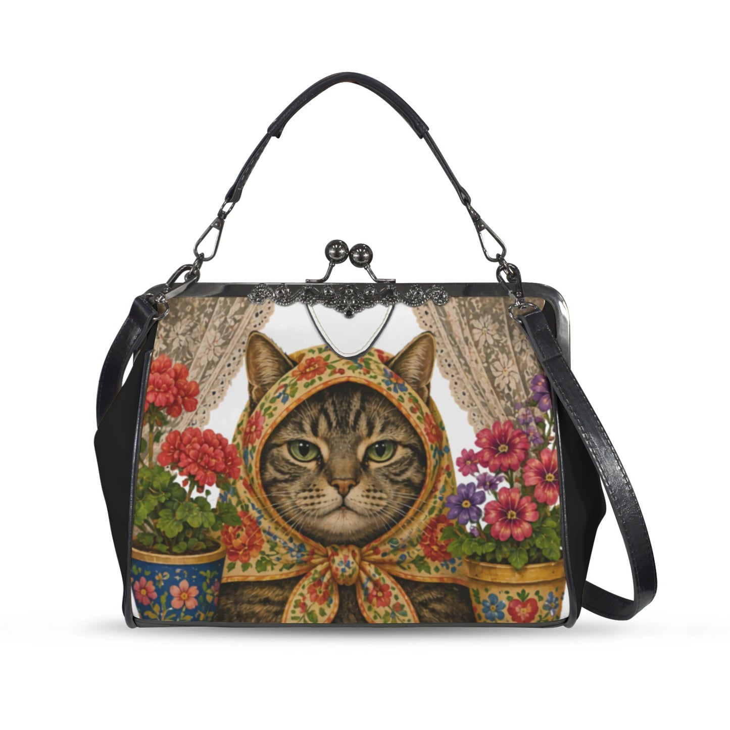 Window Peeper Kisslock Crossbody Shoulder Bag