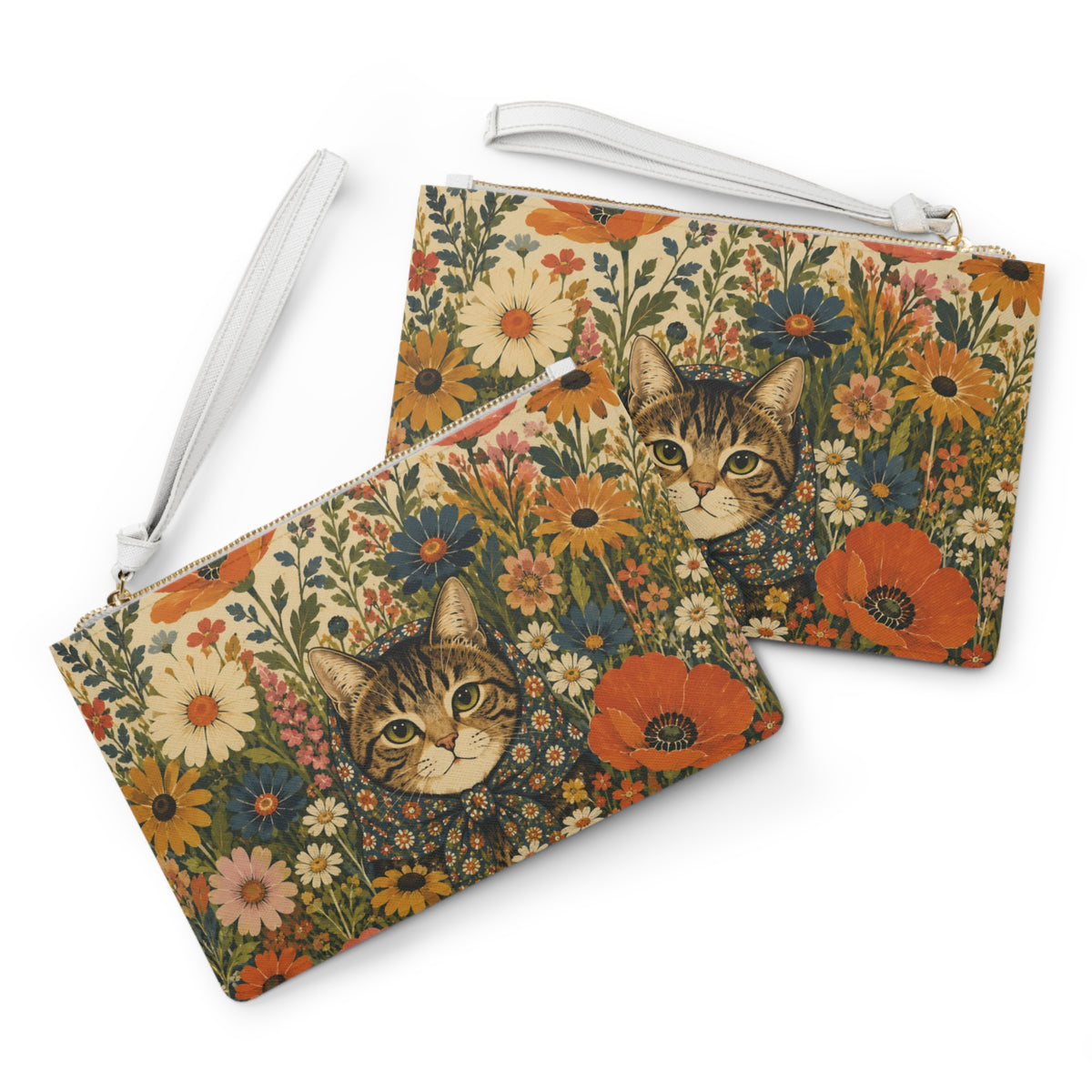 Babushka Cat Garden Peeper  Clutch Bag