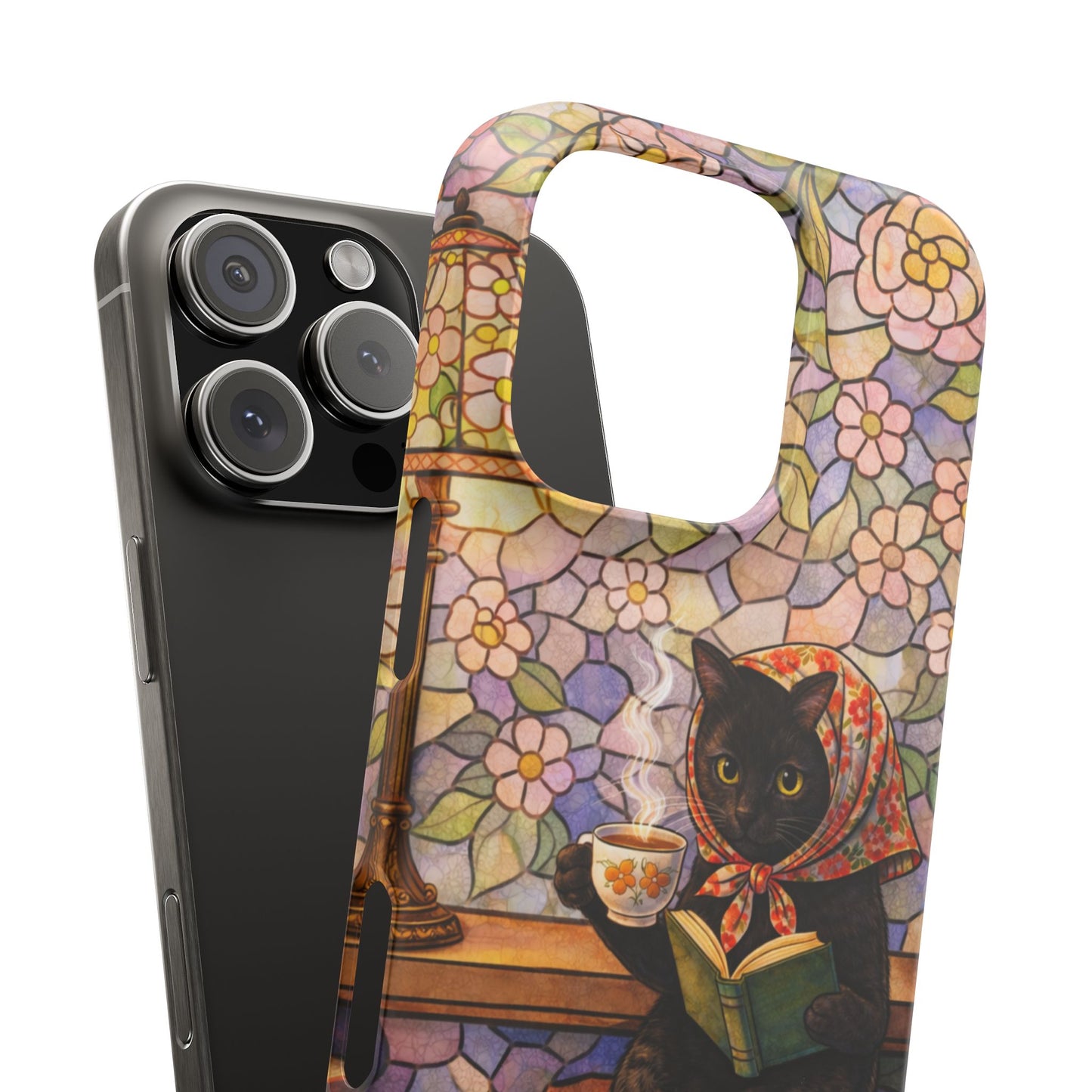 Babushka Cat Reads Artistic Literary Snap Phone Cases
