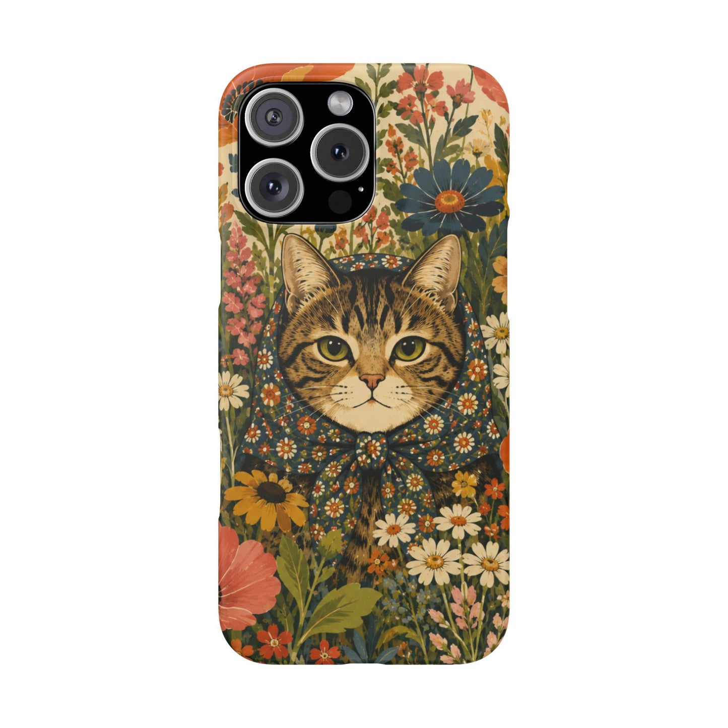 Babushka Cat Peeky Gardens Snap Phone Case