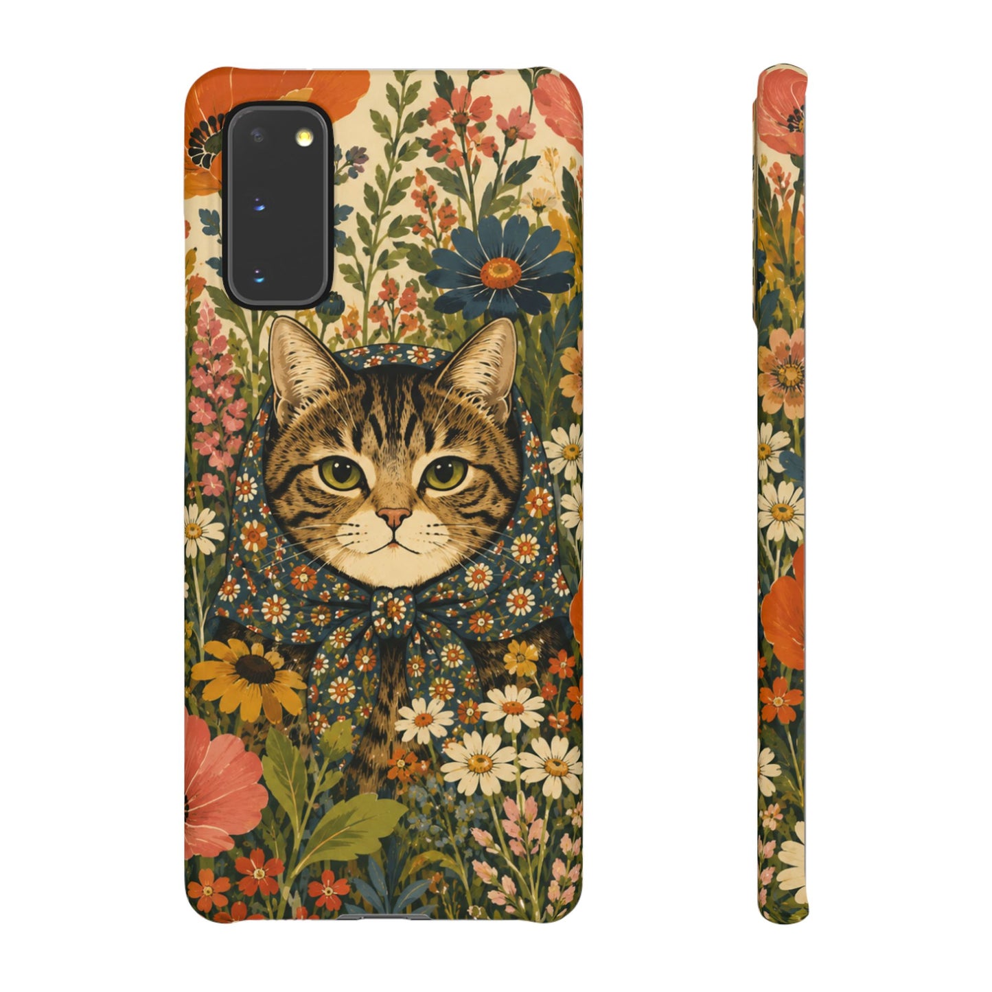 Babushka Cat Peeky Gardens Snap Phone Case