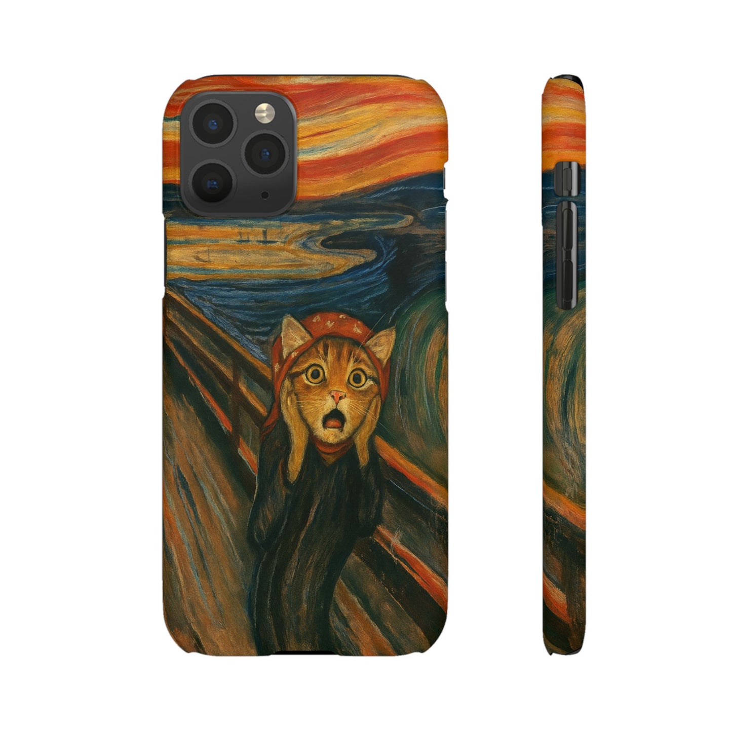 Babushka Cat x Edvard Munch The Scream Parody Art Snap Case