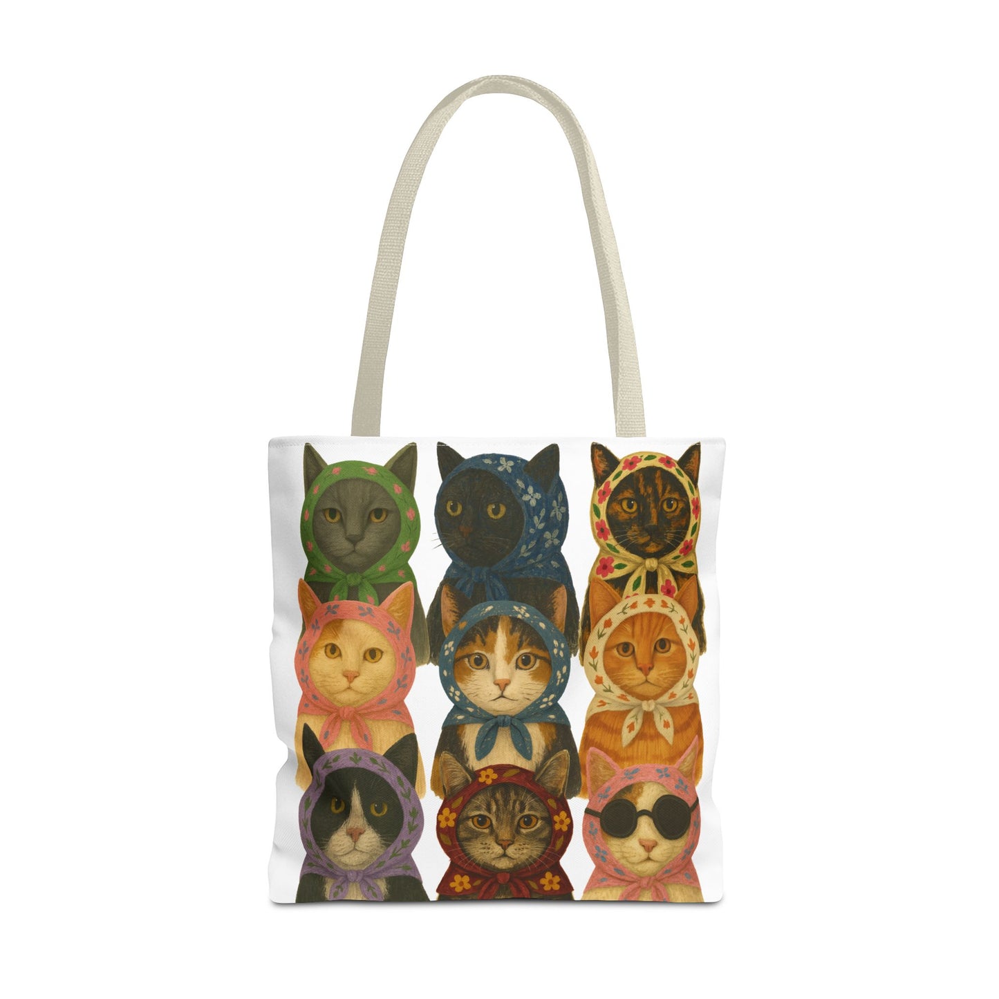 Babushka Cat Lovers Tote Bag