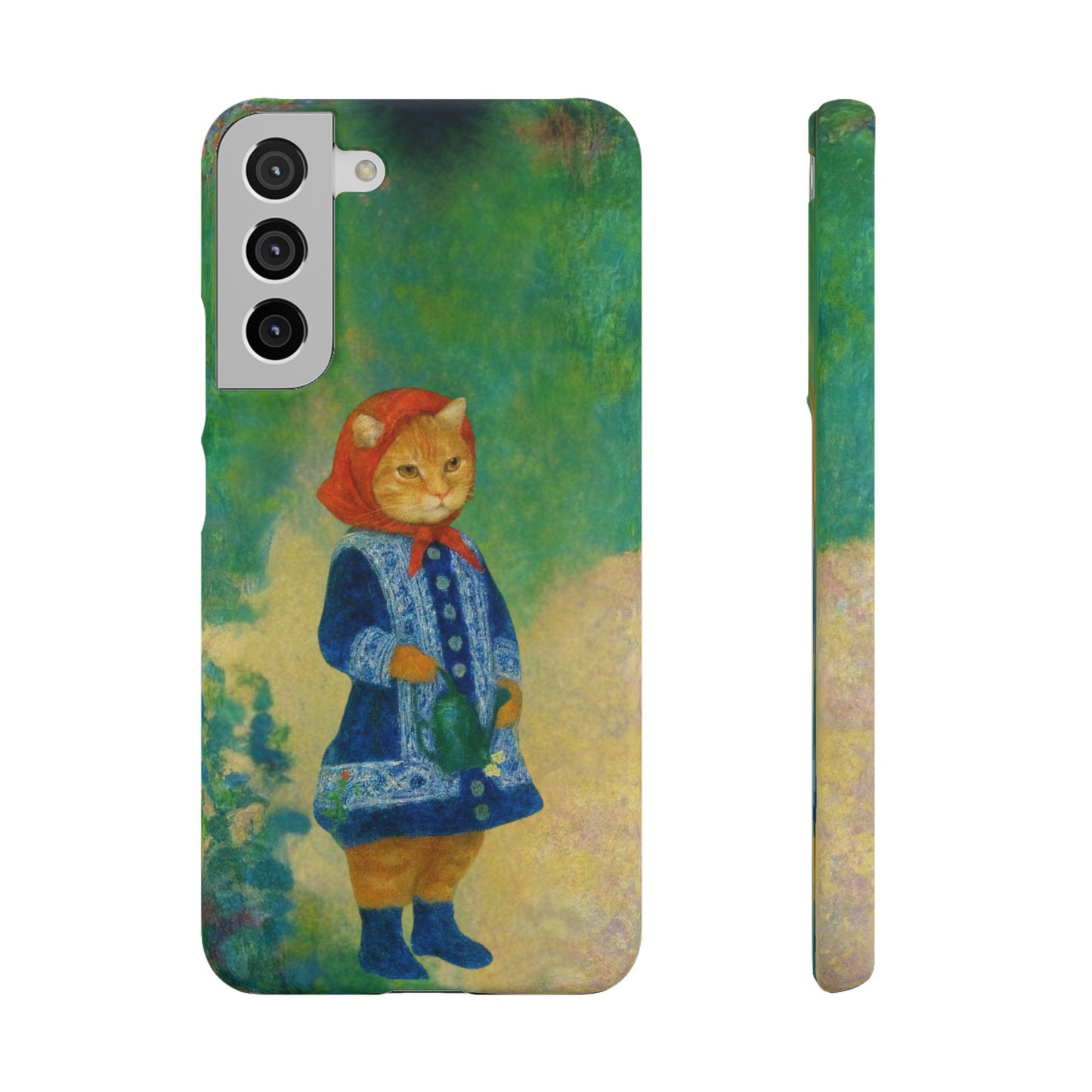 Babushka Cat With a Watering Can x Renoir Funny Art  Slim Phone Case