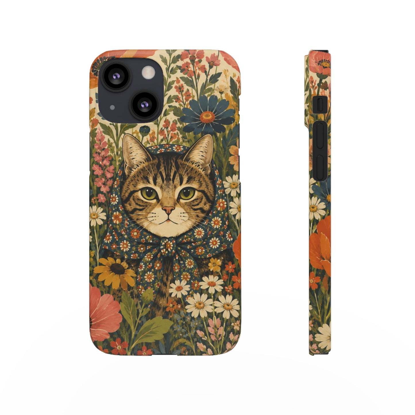 Babushka Cat Peeky Gardens Snap Phone Case