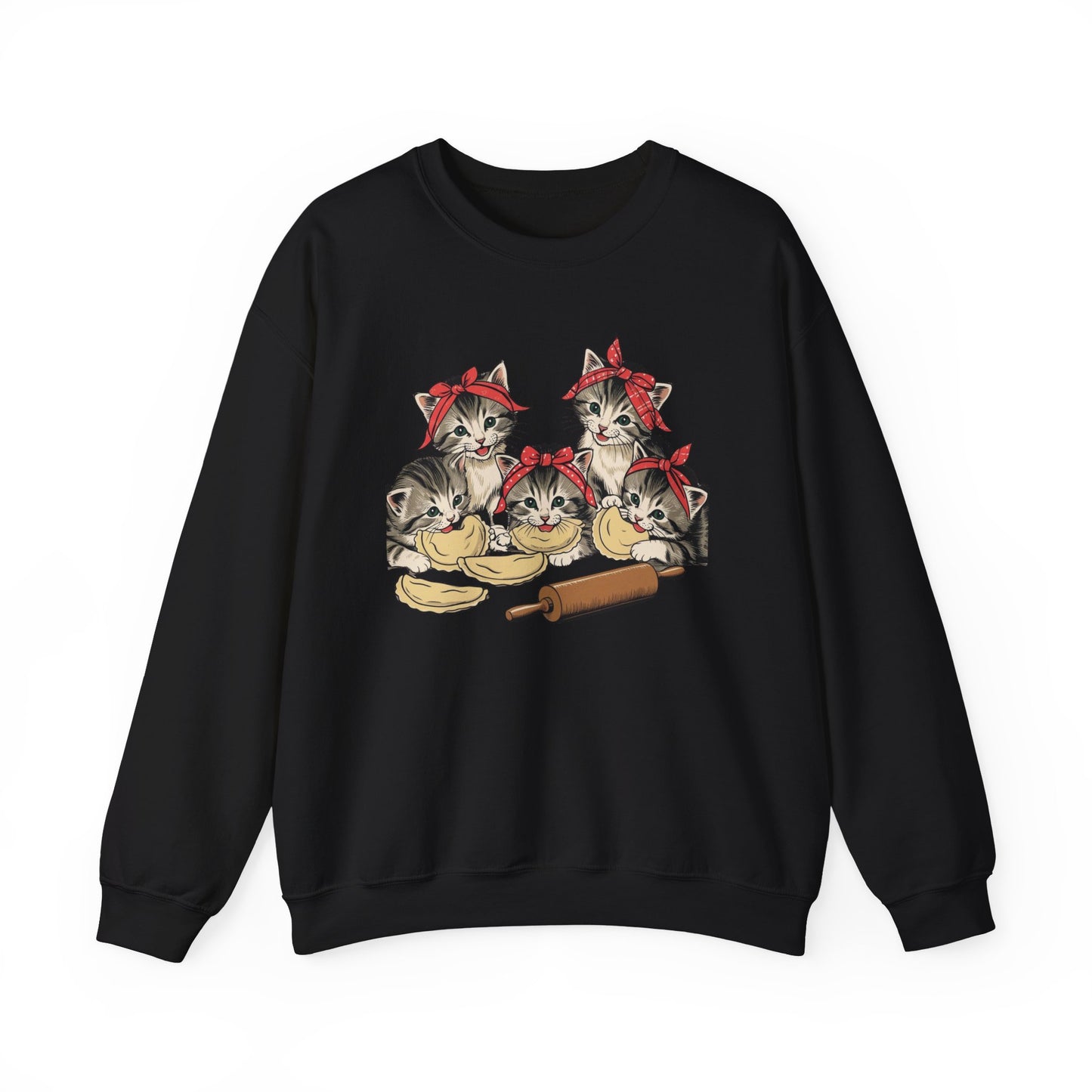 Pierogi Cats, Retro Kittens and Pierogi Crewneck Sweatshirt